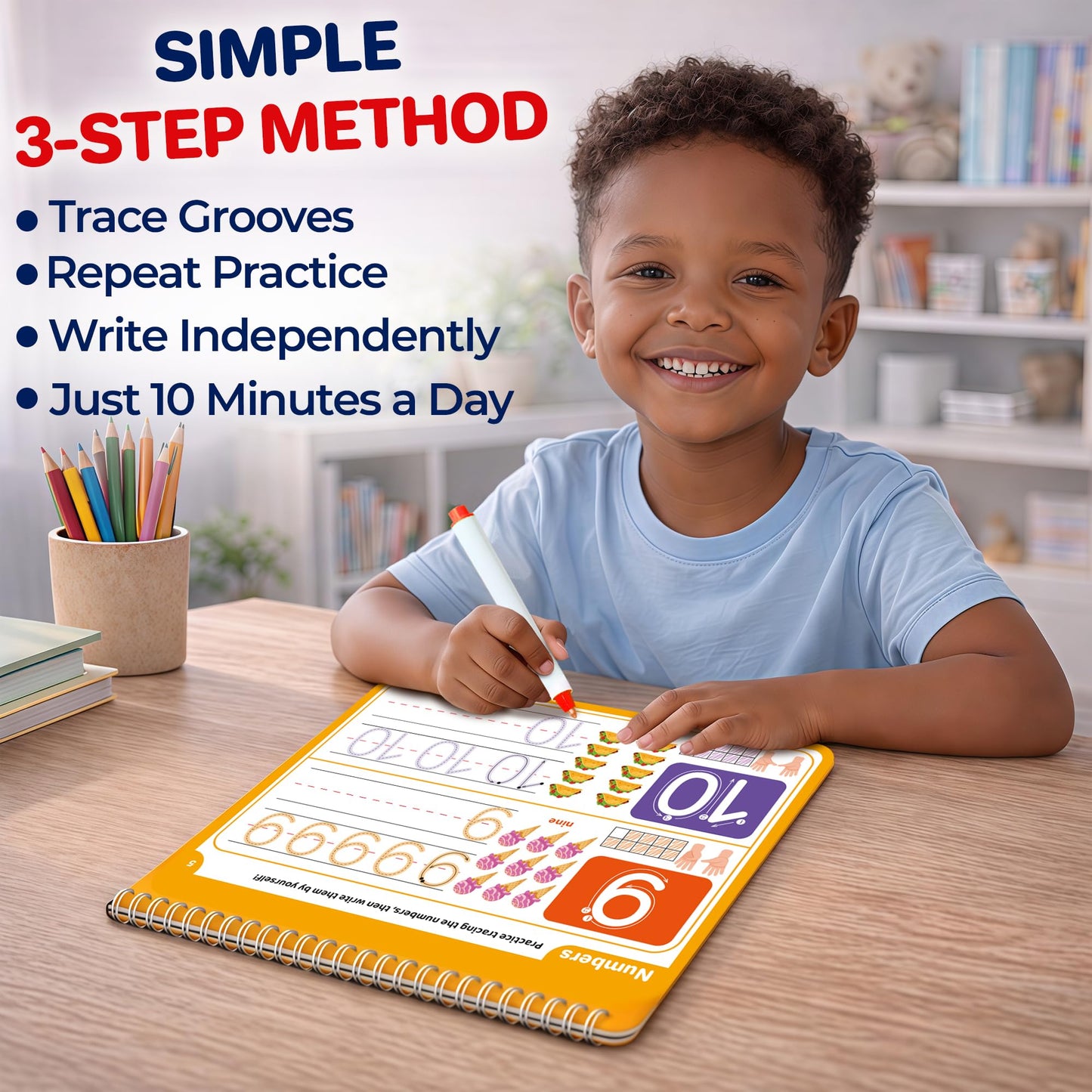 Quokka Tracing Books for Kids Ages 3-5 Set – 5 Reusable Dry Erase Activity Books for Kids Ages 3-5 Writing Practice Kit with Markers Preschool Learning Quiet Time Travel
