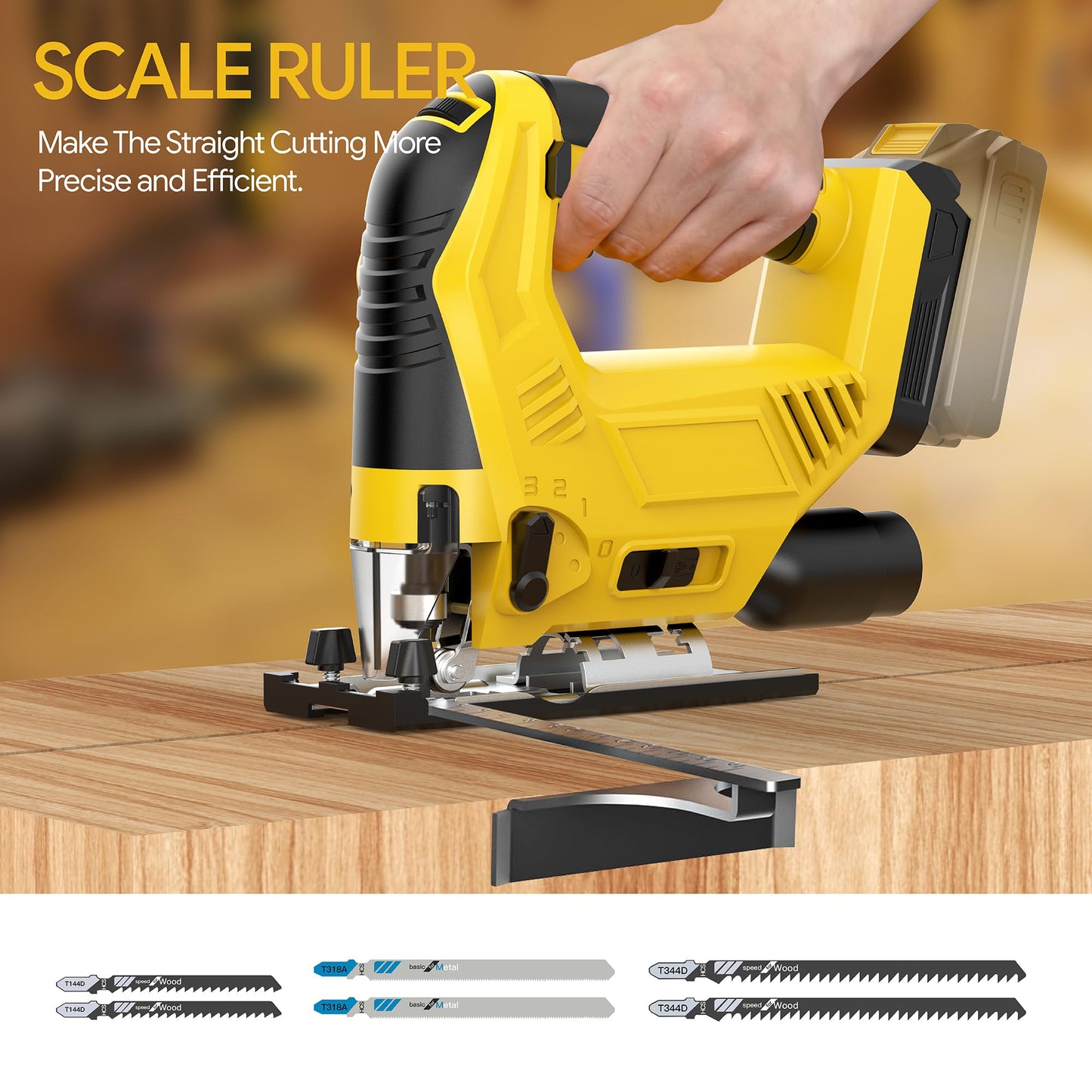 Cordless Jig Saw Compatible with Dewalt 20v Max Battery(No Battery) Brushless Jigsaw, Variable Speed, 45° Beveled Cuts, 3 Orbital Action, with Jigsaw Blades for Straight/Curve/Circle Cutting