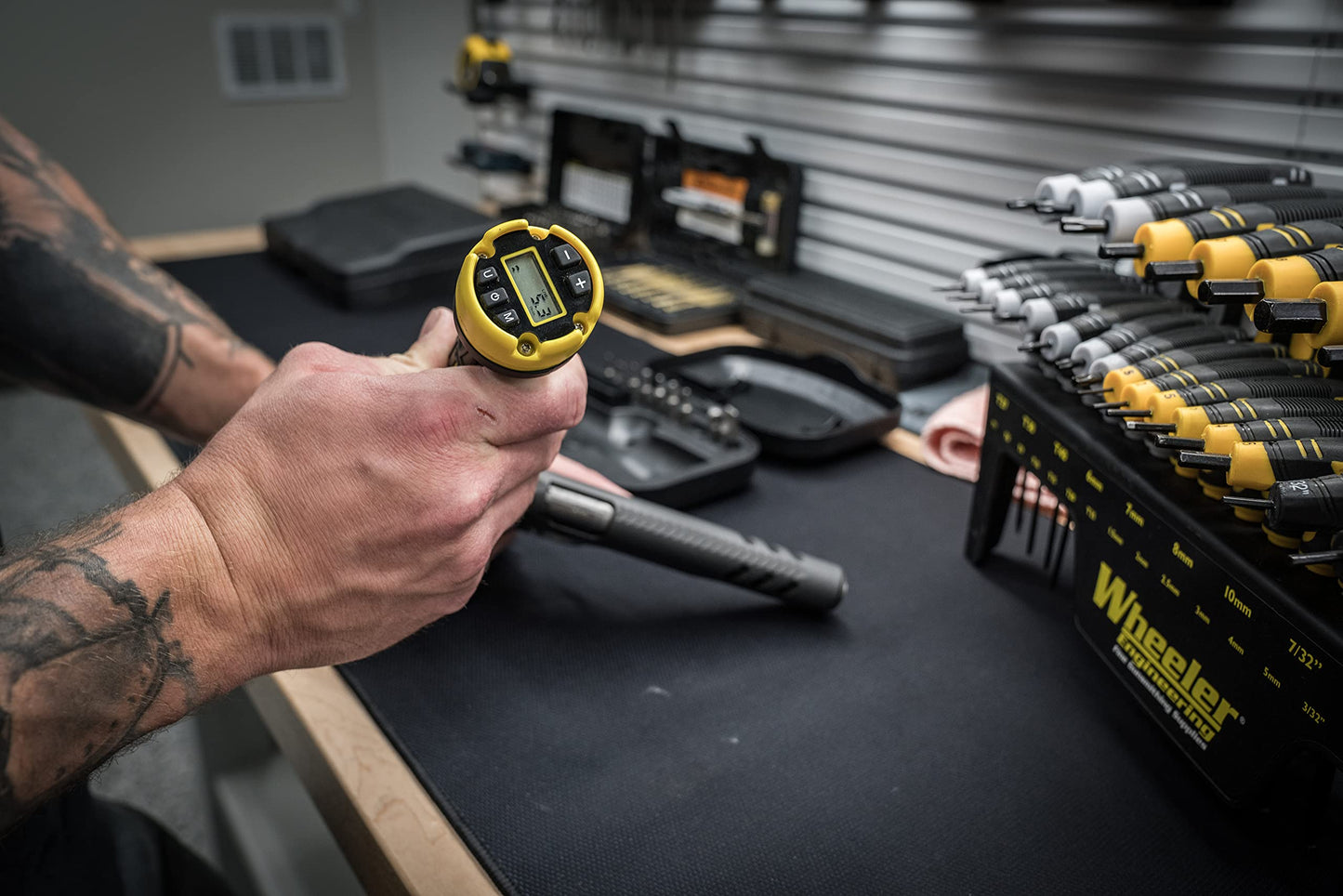 Wheeler Digital Firearms Accurizing Torque Wrench with Interchangeable Bits and LCD Display for Firearm Maintenance and Gunsmithing