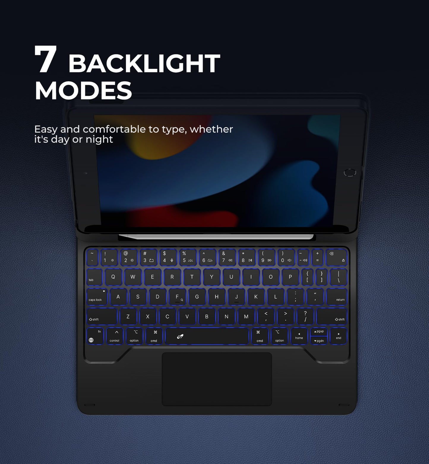 Dexnor for iPad 9th Generation Case with Keyboard Floating Cantilever Magnetic Stand Multi-Touch Trackpad Backlit Pencil Holder Magic Style Keyboard Case for iPad 9th/8th/7th Gen 10.2 inch, Black
