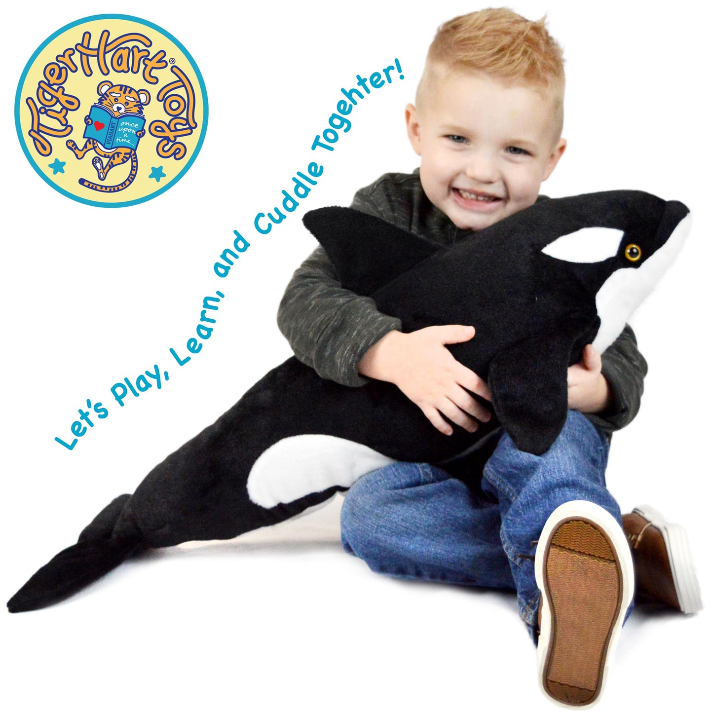 Octavius The Orca Blackfish | Over 2 1/2 Foot Long Big Killer Whale Stuffed Animal Plush | by TigerHart Toys