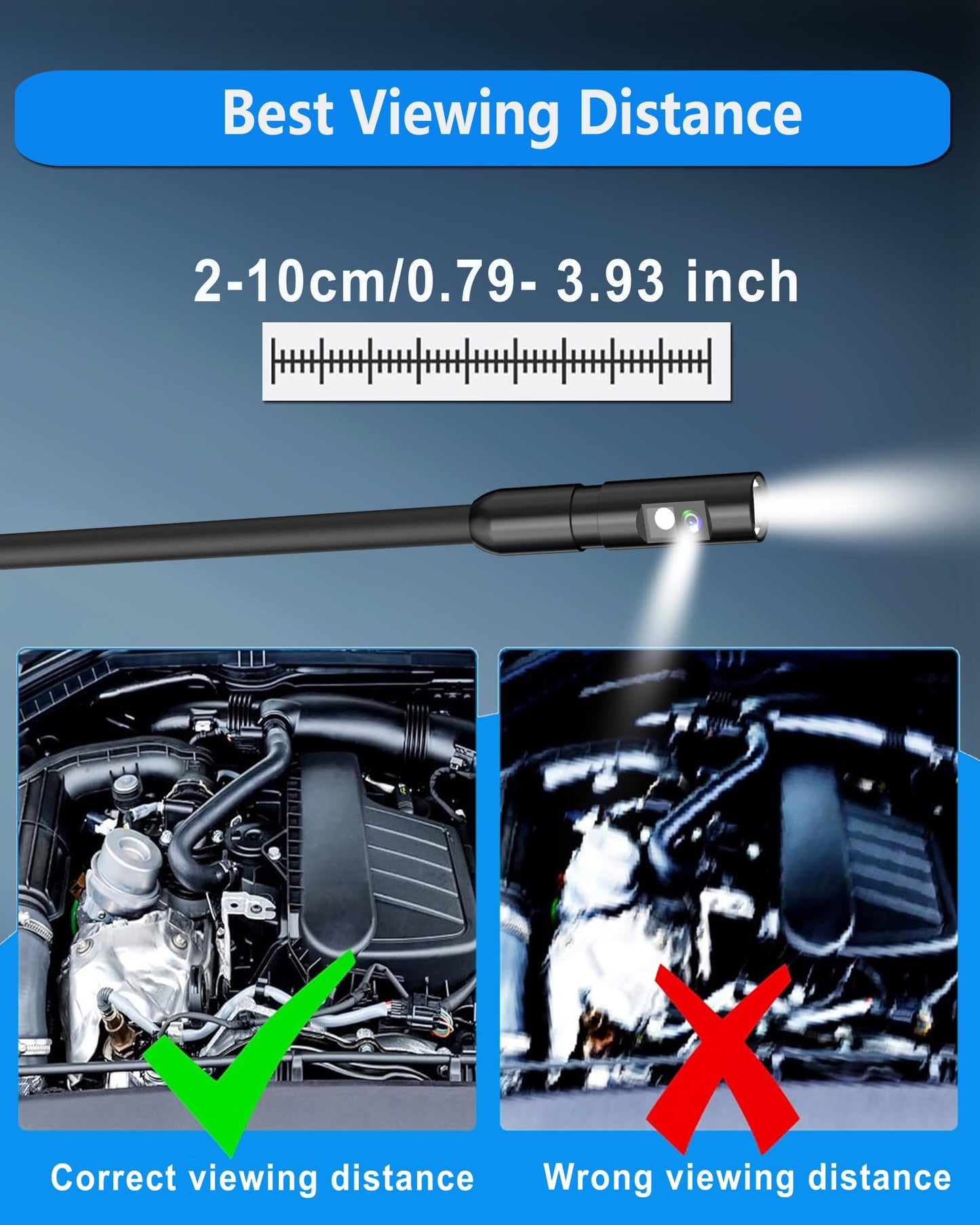 Industrial Endoscope Borescope Inspection Camera with Light, Dual Lens Snake Drain Bore Scople Digital Cameras 1080P, 4.3 Inch LCD Screen, 16.5FT Semi-Rigid Cable