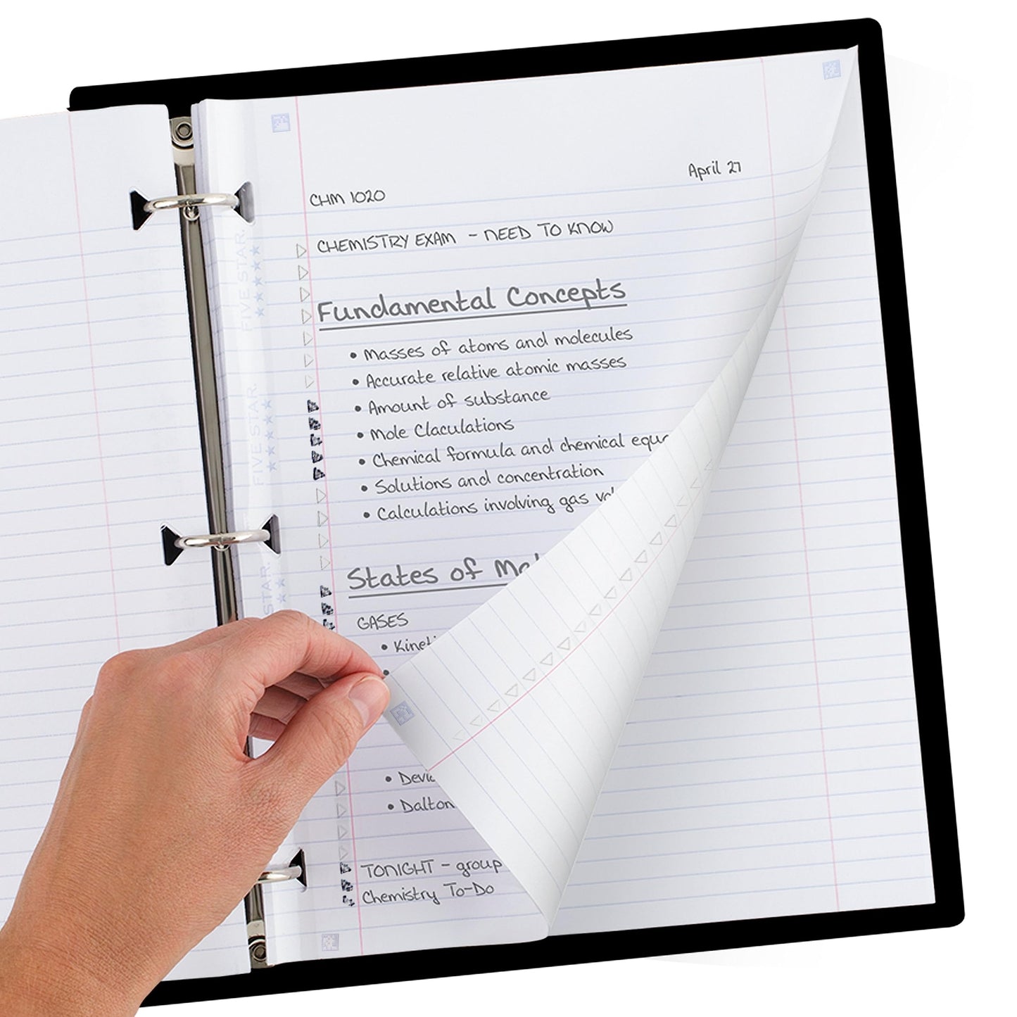 Five Star Loose Leaf Paper + Study App, 6 Pack, Notebook Paper, College Ruled Filler Paper, Reinforced, Fights Ink Bleed, 8.5 x 11, 80 Sheets per Pack (170025)