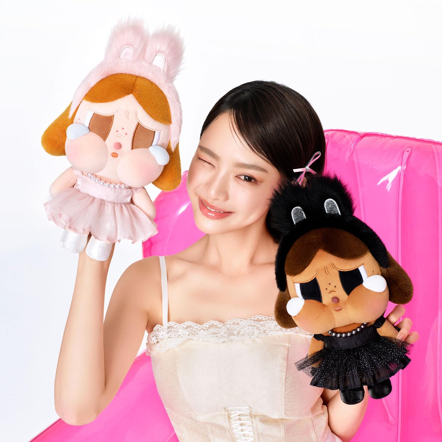 POP MART Crybaby Shiny Shiny Series-Plush Doll (Pink), 11.0 cm Height Figurine, Crybaby Figure for Modern Home Decor, Collectible Toy Set for Desk Accessories