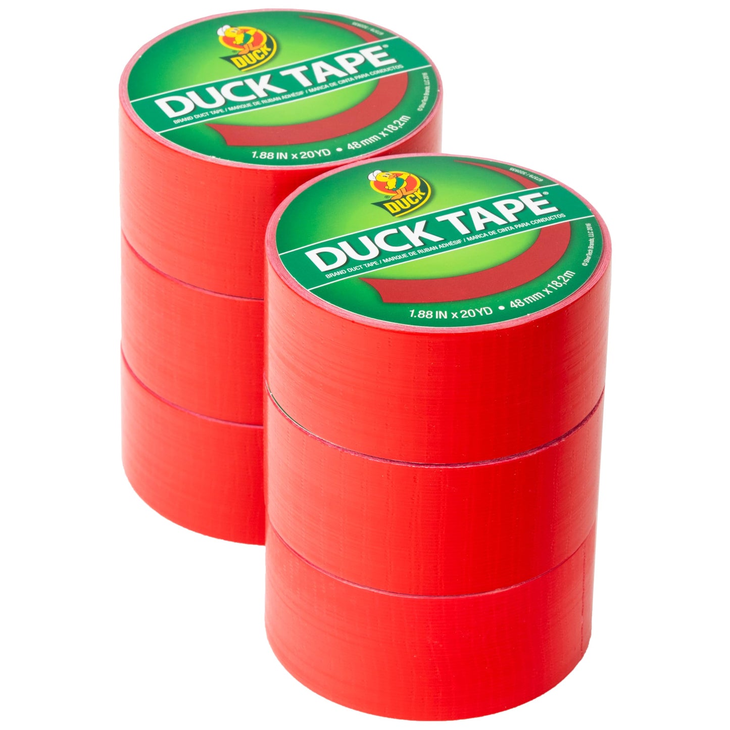 Duck Brand Color Duct Tape, 6-Roll, Red (1265014_C)
