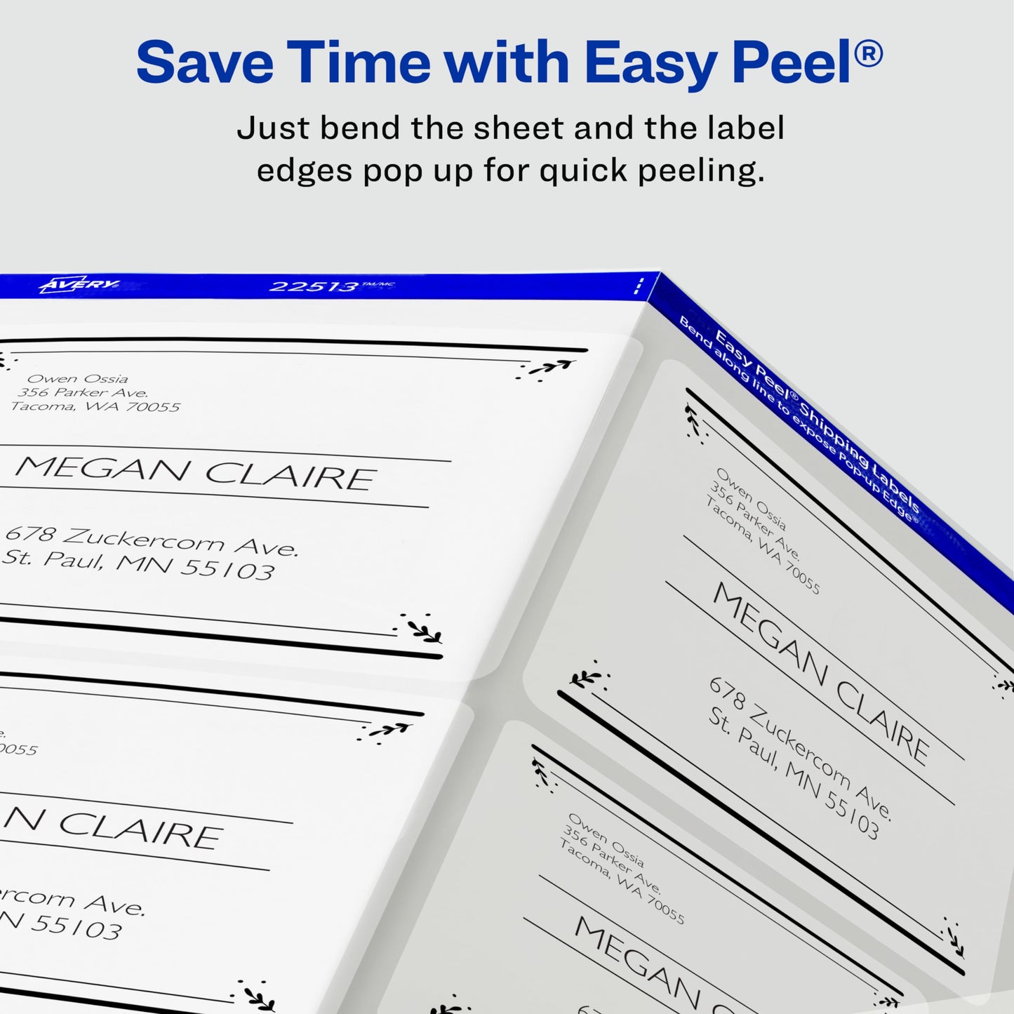 Avery Printable Shipping Labels with Sure Feed, 3-1/3" x 4", Matte Clear, 300 Blank Mailing Labels (5664)