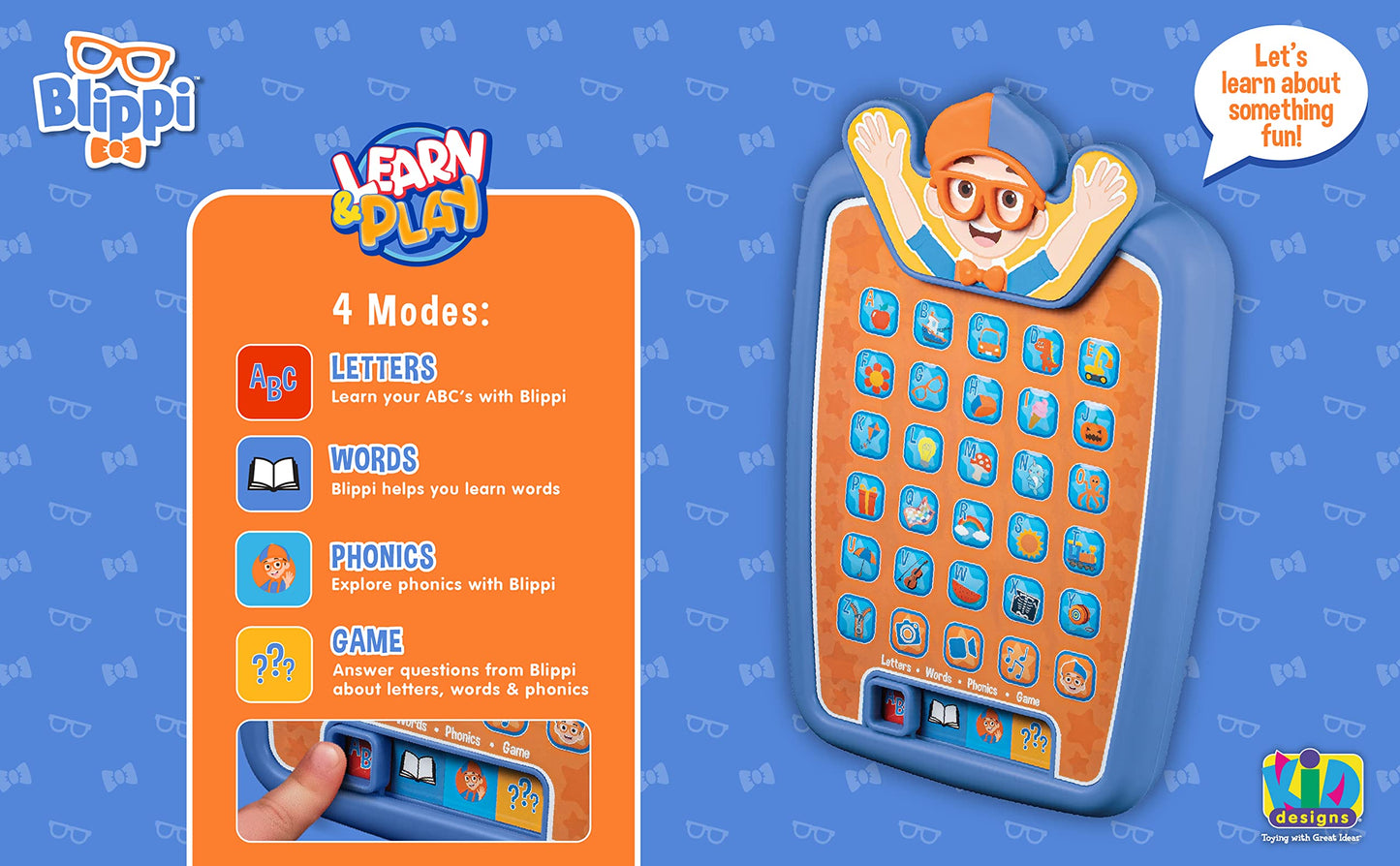 SWEYOGURT ekids Blippi Kids Tablet for Preschool Learning, Toddler Tablet with Educational Games and ABC Learning for Toddlers and Fans of Blippi Toys
