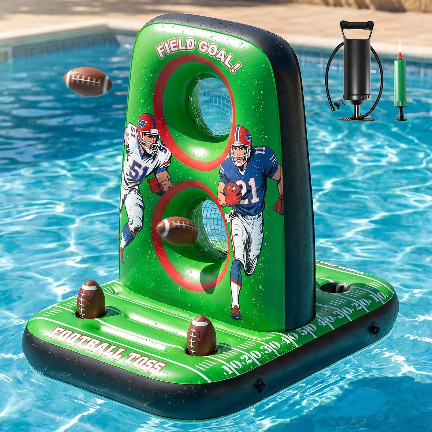 Football Target with 4 Balls & 2 Pumps Inflatable Toy