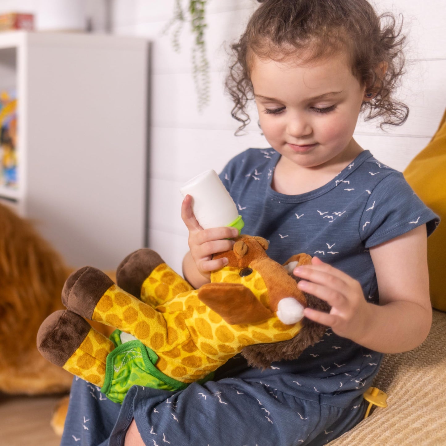 Melissa & Doug 11-Inch Baby Giraffe Plush Stuffed Animal with Pacifier, Diaper, Baby BottleToddler Animal Toys Ages 18+ Months