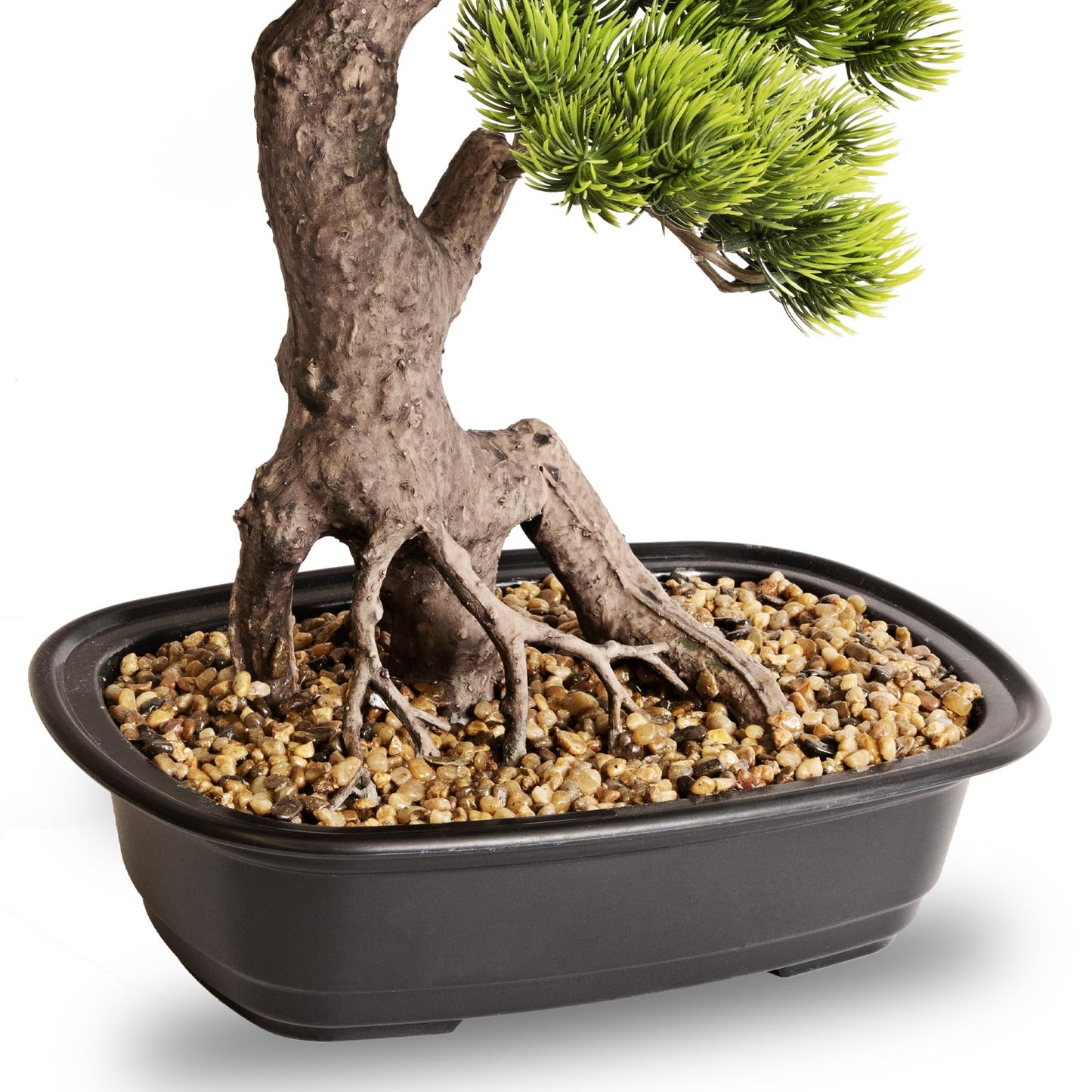 Artificial Bonsai Plant, Large Faux Juniper Plants 20 inch, Faux Potted Pine Plants Indoor Decor for Office Desk Home Table, Greenery Desktop Bonsai Tree for Room Decorations, Tall 20"