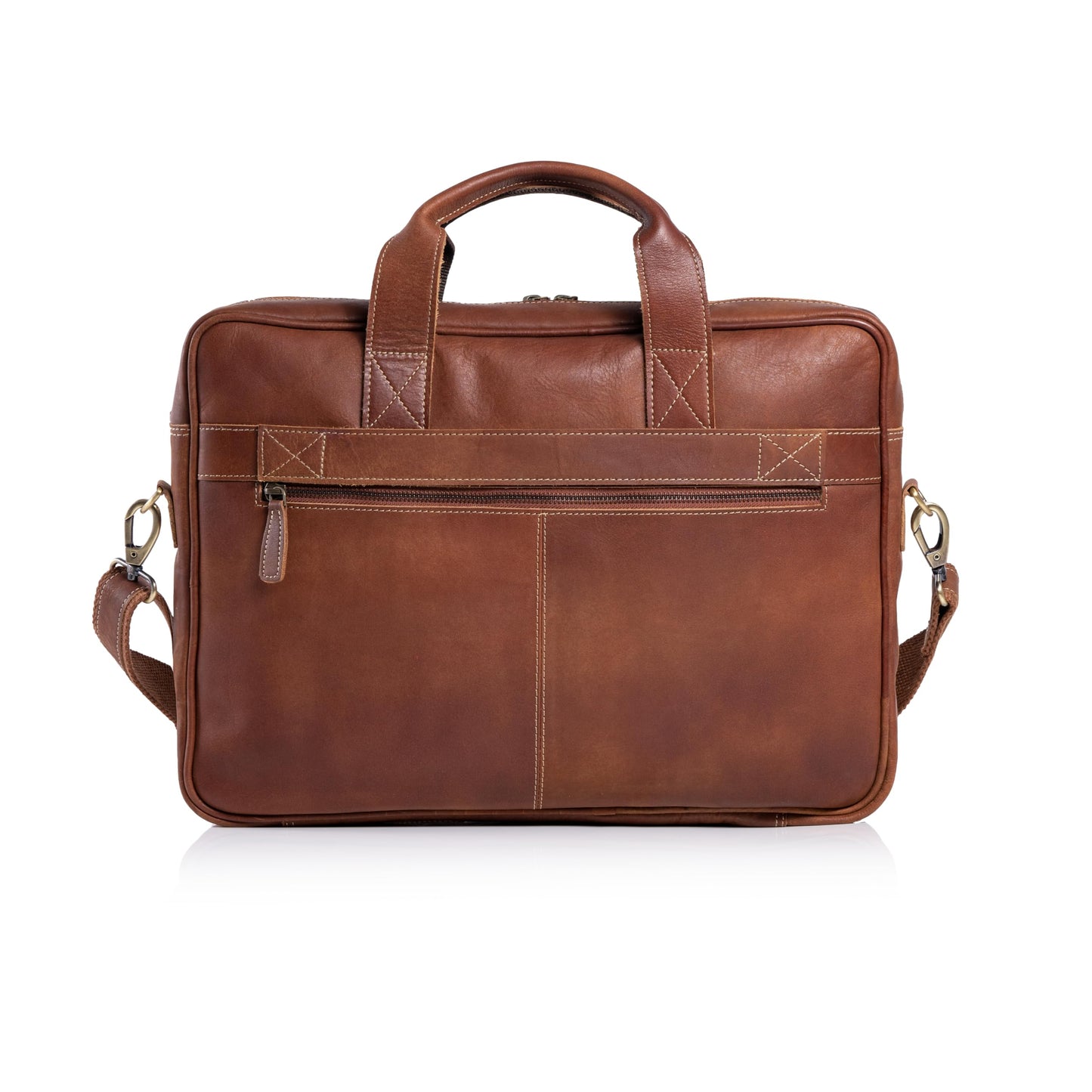 KomalC 16 Inch Leather briefcases Laptop Messenger Bags for Men and Women Best Office Satchel Bag (Tan)