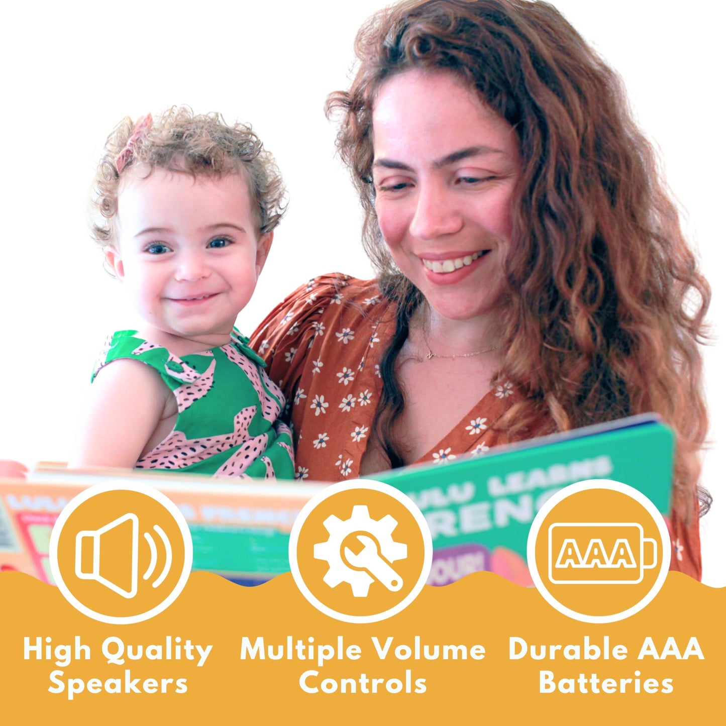 Lulu Learns French Vol. 3: Musical Baby Book in French, Bilingual Baby Book for Toddlers 1-3, Kids, Girls & Boys, Interactive French Toy for Babies & Children