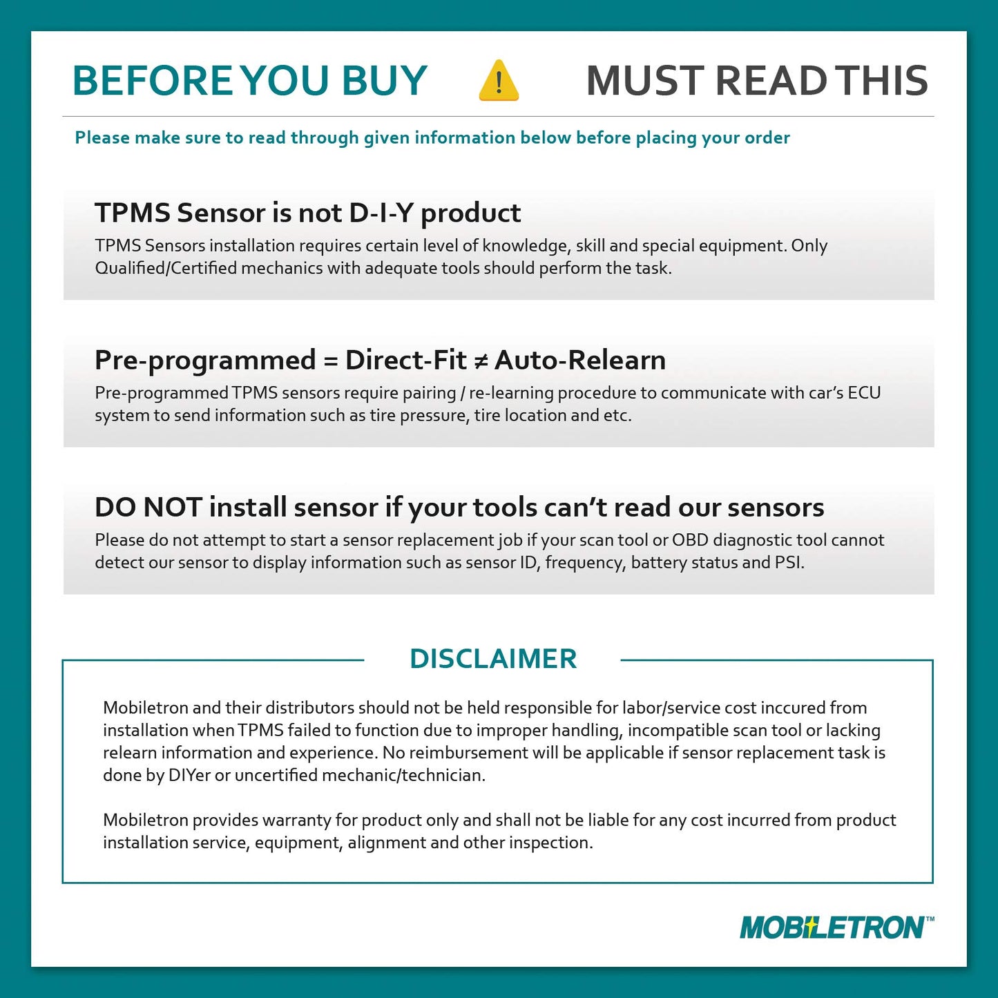 MORESENSOR Compact PRO Series 433MHz TPMS Tire Pressure Sensor 4-Pack | Preprogrammed for Select 130+ European Brand Models | Replacement for 0025406917 | Clamp-in | KX-S047-4