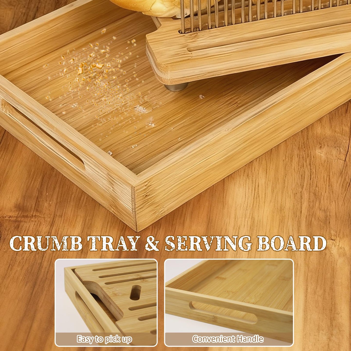 Forest Manor Bamboo Bread Slicer for Homemade Bread