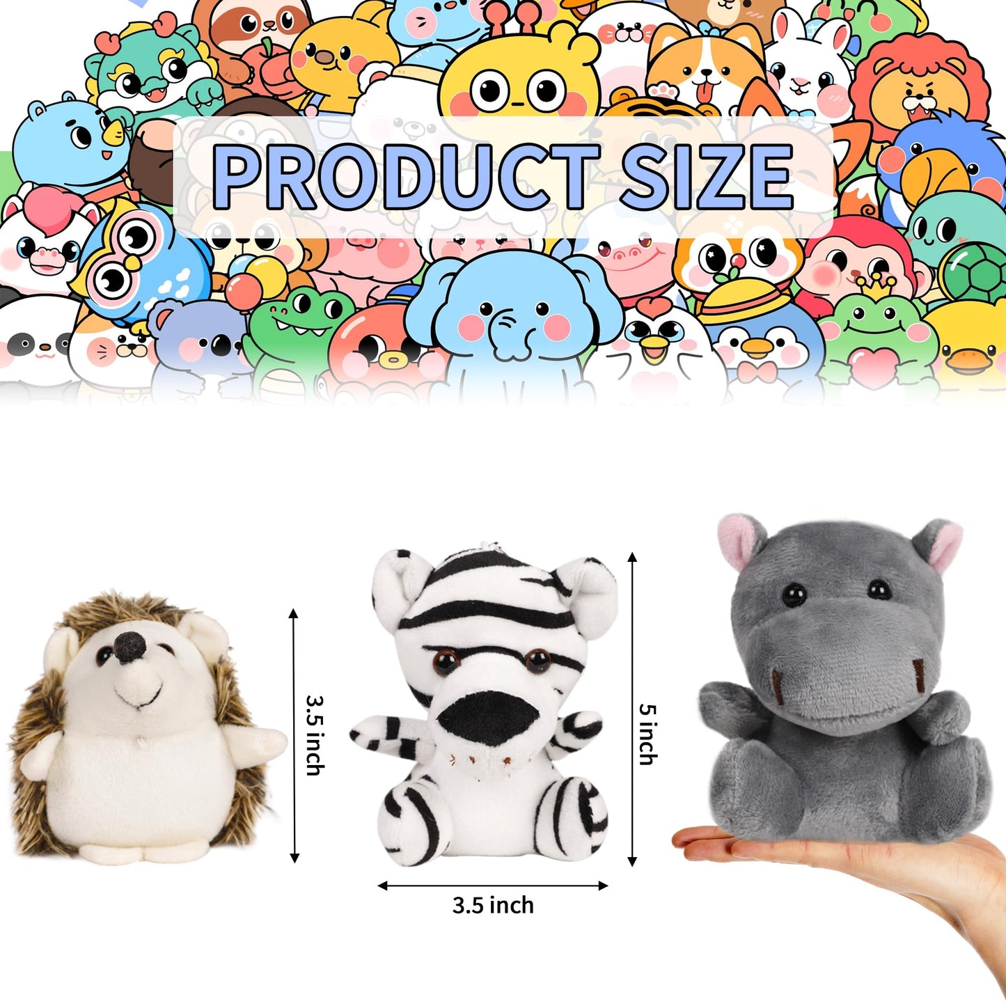 Spoilu Small Stuffed Animals Bulk, 24 Pieces Cute Plushies, 4.5 Inch Mini Forest Animal Plush Toys, Party Favors, Stocking Stuffers for Kids