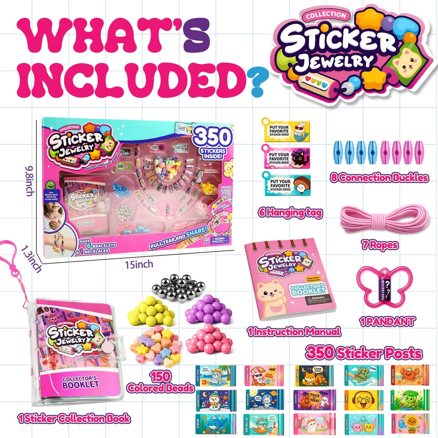 Sticker Bracelet Set | Includes 80 Mini Stickers & 2 Mystery Rolls | Over 1000 Collectible Designs | Wearable Toy for Kids