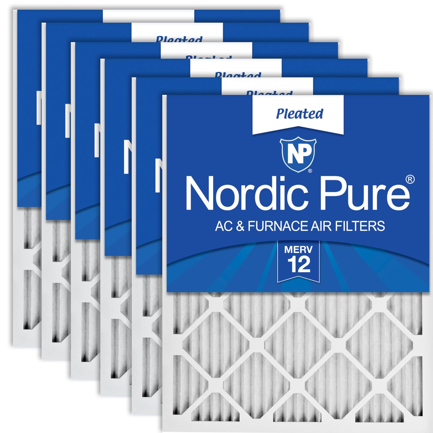 Nordic Pure 20x24x1 (19 1/2 x 23 7/16 x 3/4) Pleated MERV 12 Air Filters 6 Pack