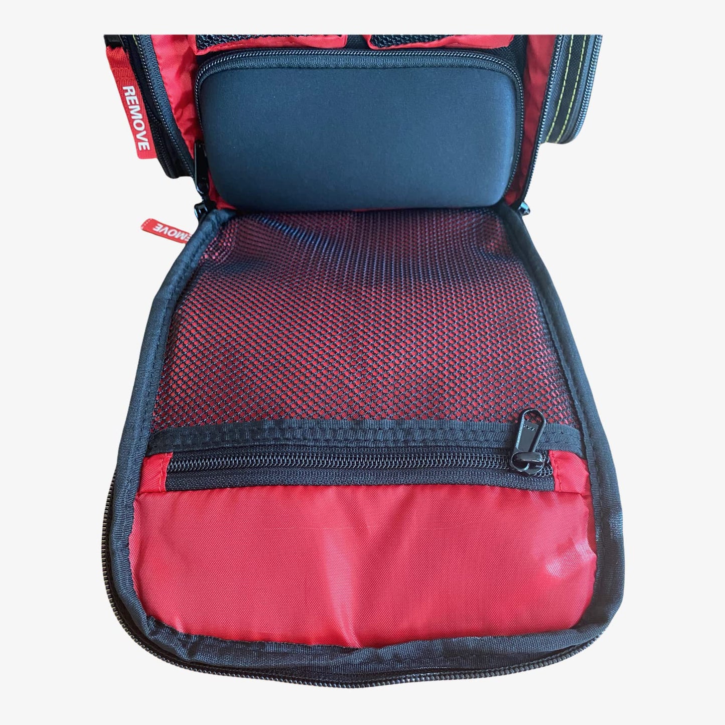 F-22 Aeronavale Aerovolution Pilot Flight Bag, Multiple Pouches, Waterproof Nylon, Shooting Bag, Integrated Glasses Case, Top Gun Bag Black/Yellow/Red, Black, Yellow and Red, Modern