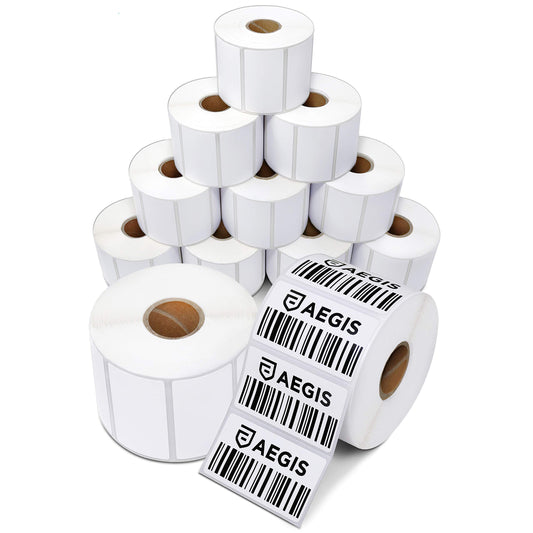 Aegis Adhesives - 2.25" X 1.25" Direct Thermal Labels (12000 Count, 12 Rolls) - UPC Barcode Stickers, Shipping Labels, FNSKU SKU Stickers - Compatible with Zebra and Rollo Printers