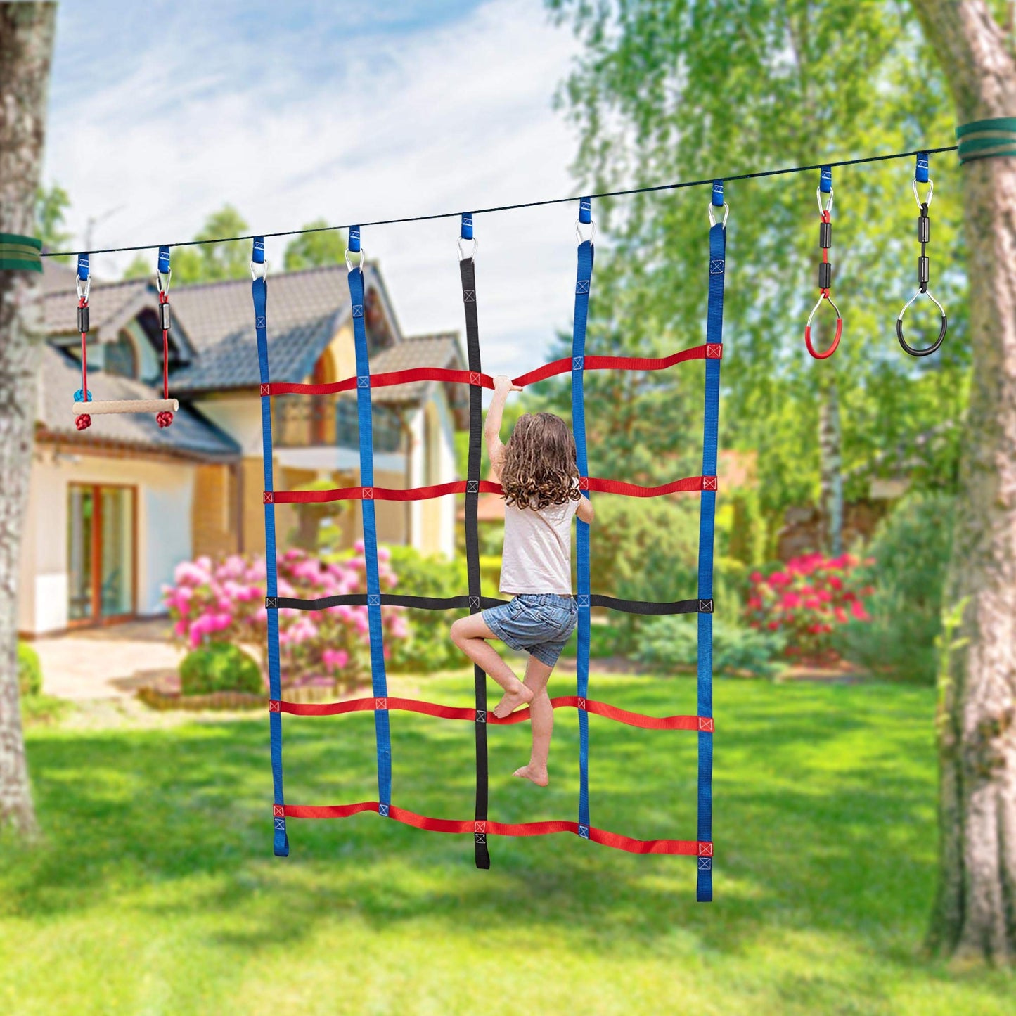 MONT PLEASANT Climbing Net for Kids Outdoor, Climbing Cargo Net, Playground Accessories, Kids Climbing Net Swingset Accessories for Jungle Gyms Playground Obstacle Course Training for Outdoor