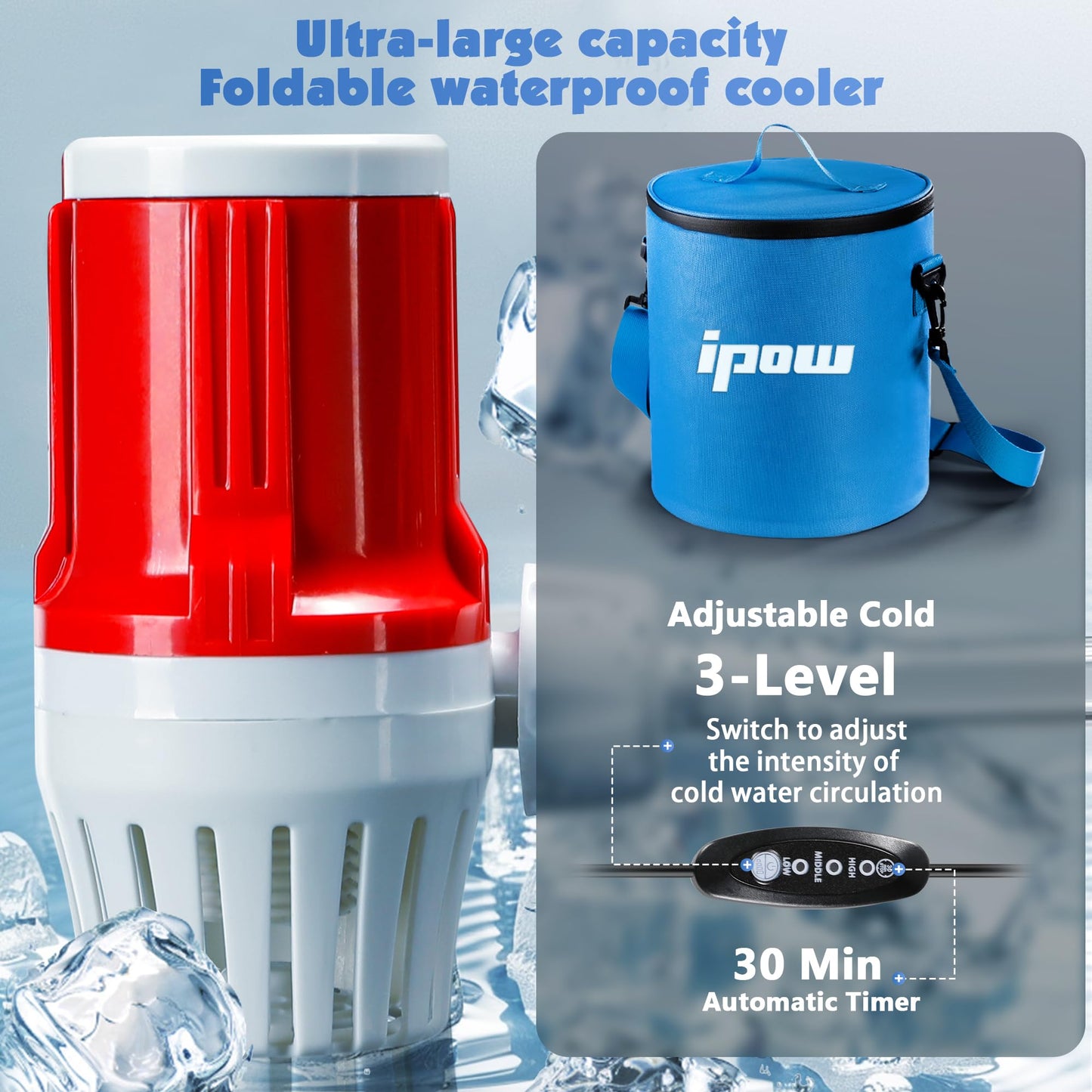 Cold Therapy Machine Ice Machine for Knee After Surgery, Ice Therapy Machine for ACL Knee Surgery Recovery, Knee Ice Machine, Ideal for Sport Injuries, Knee Pains, Strain &Stiffness, Sprain Swelling