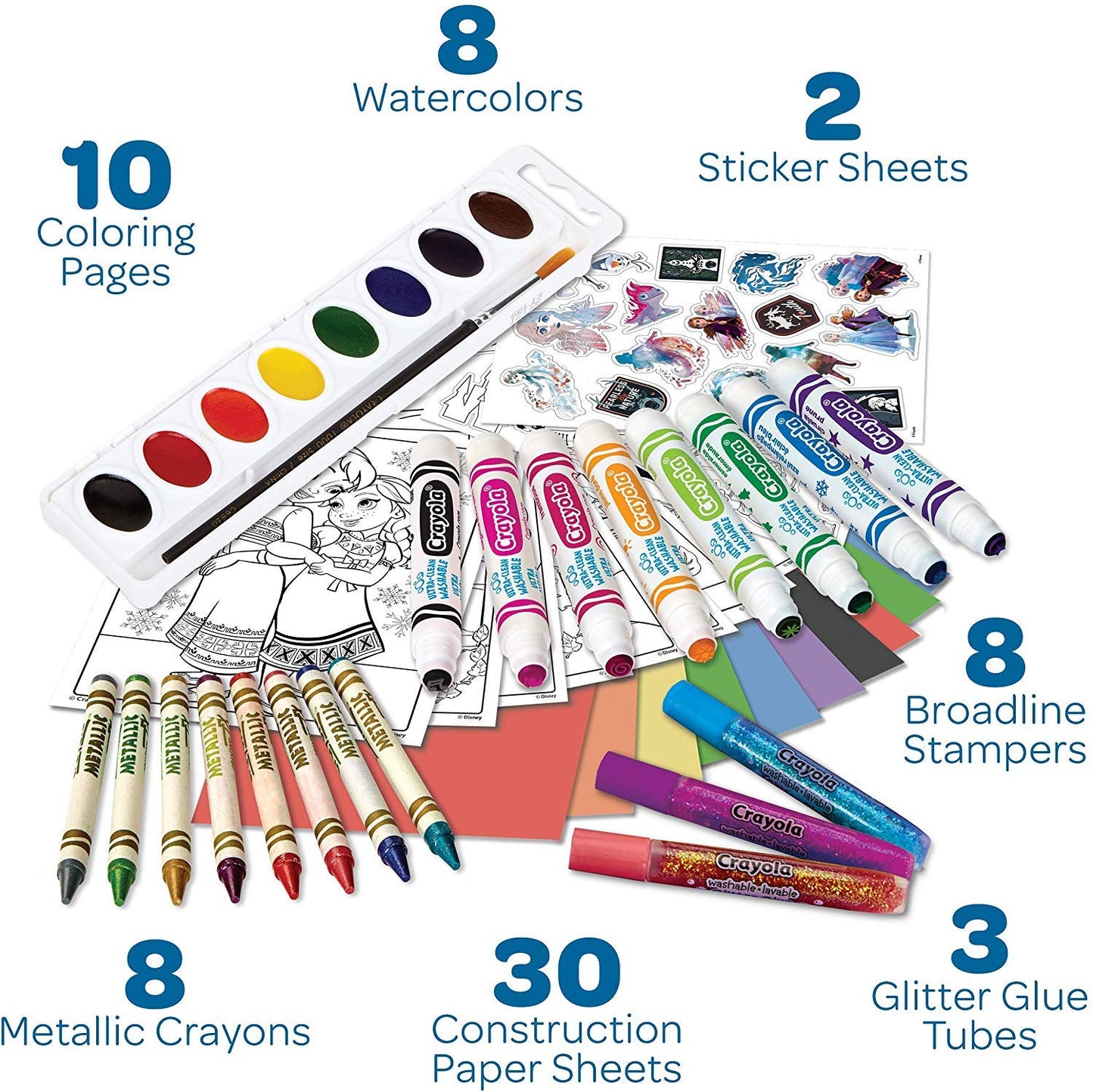 Crayola Frozen 2 Art Set, Arts & Crafts, Gift for Kids, Ages 5, 6, 7, 8