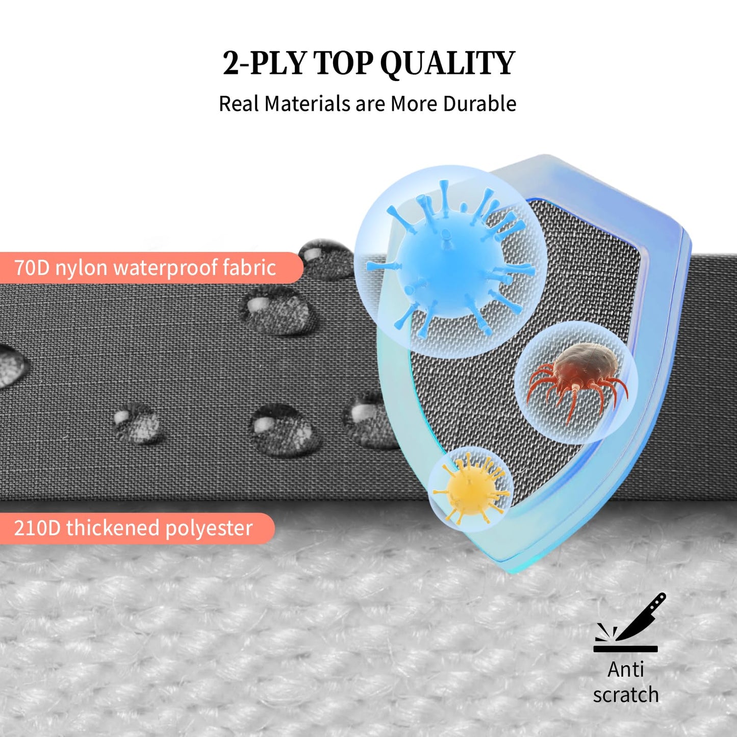 Vacuum Compression Bags for Travel with Electric Pump, Space Saver Vacuum Seal Bags for Clothing with IPX8 Waterproof Zipper, Reusable & No Odor for Suitcase and Backpack, Gray (2PC+Pump)