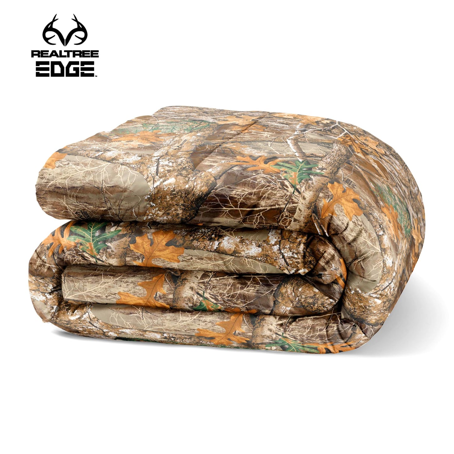 Northwest Realtree Full/Queen Size 1 Comforter and 2 Sham Set, All Seasons, Men and Women Soft Cabin Bedding, Edge Camo