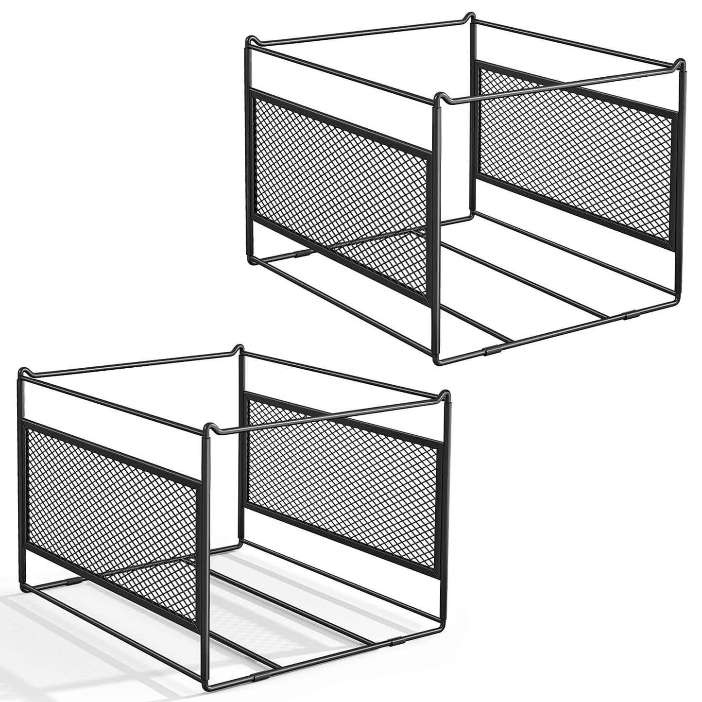 Fun storage Hanging File Folder Frame for Legal and Letter Size,Hanging File Organizer Holder Rack Hanging Folder Rails for Filing Cabinet Desk Drawer,15.2" L x 12.4" W x 10.5" H,2 Pack