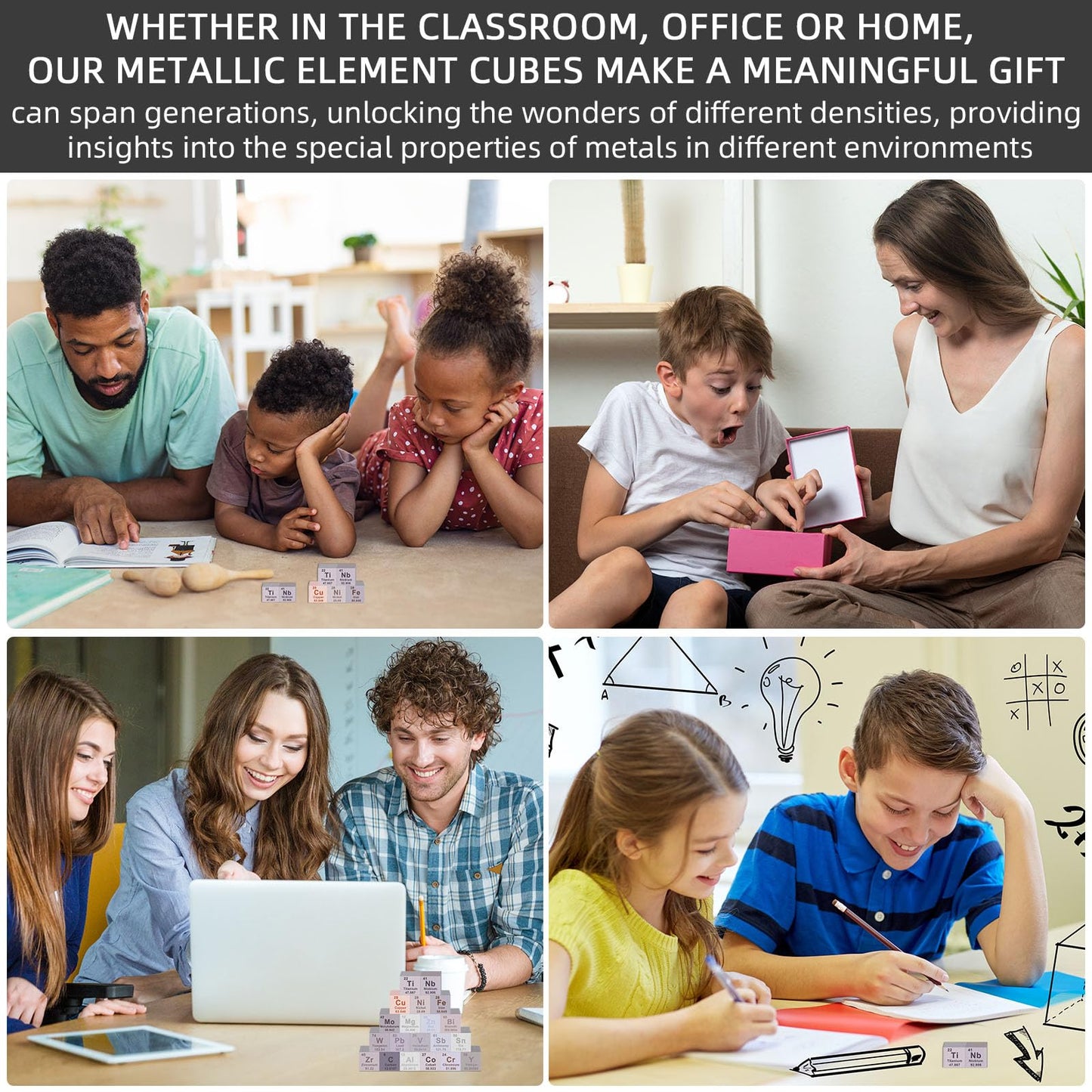 Gisafai 20 Pcs Element Cube Set 0.39 Inches Periodic Table of Elements Pure Tungsten Cube Molybdenum Titanium Copper Iron Niobium Tin Cobalt Suitable for Collection Christmas Gift