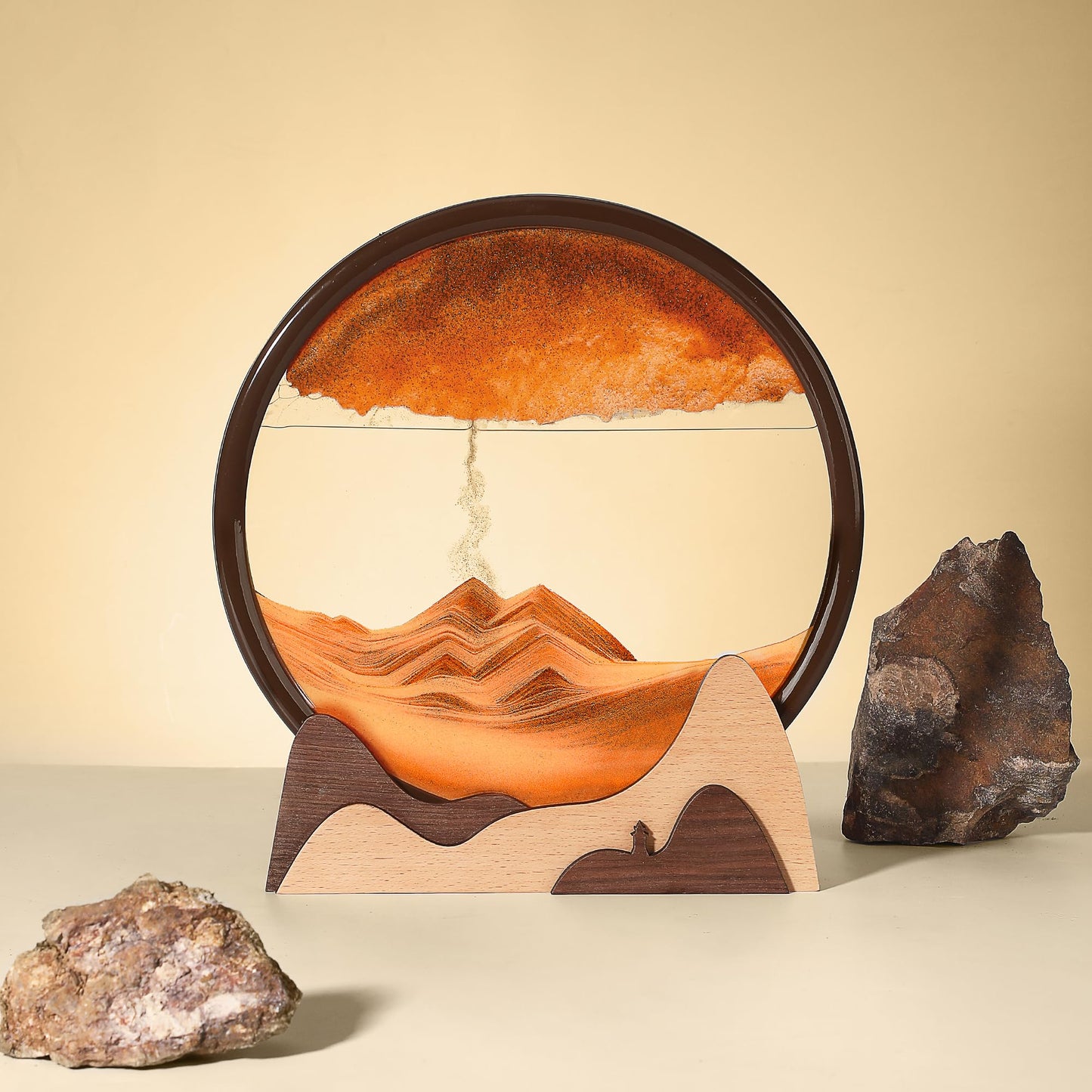 BelaRola Moving Sand Art Liquid in Motion 3D Deep Sea Sandscape Moving Sand Art Picture Wooden Sand Art for Desk Decor and Office Decor(12inch)