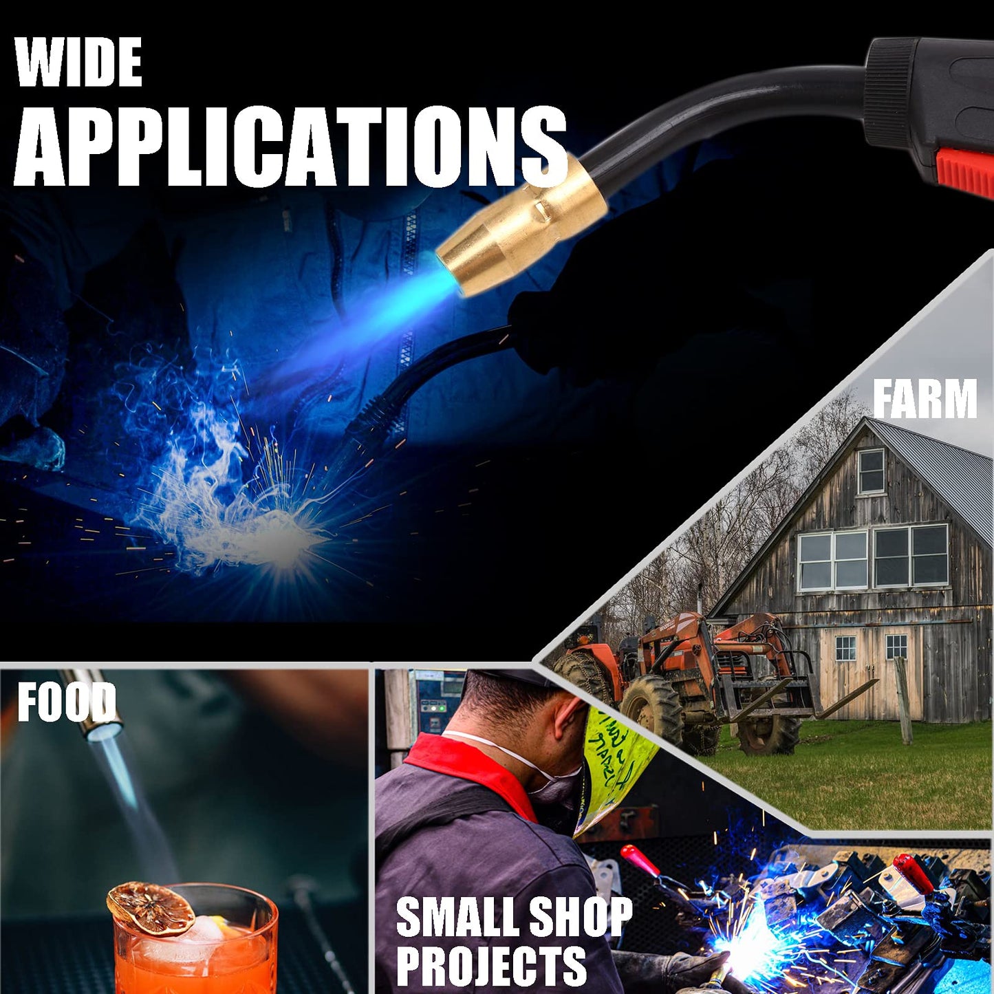 MULMART 15 FT H100S2-10 (245924) H-10 MIG Welding Gun 100Amp Welding Torch Stinger Replacement for Hobart Handler 130XL, 135, 140, 175, 187 and AutoArc XLT142 & XLT182