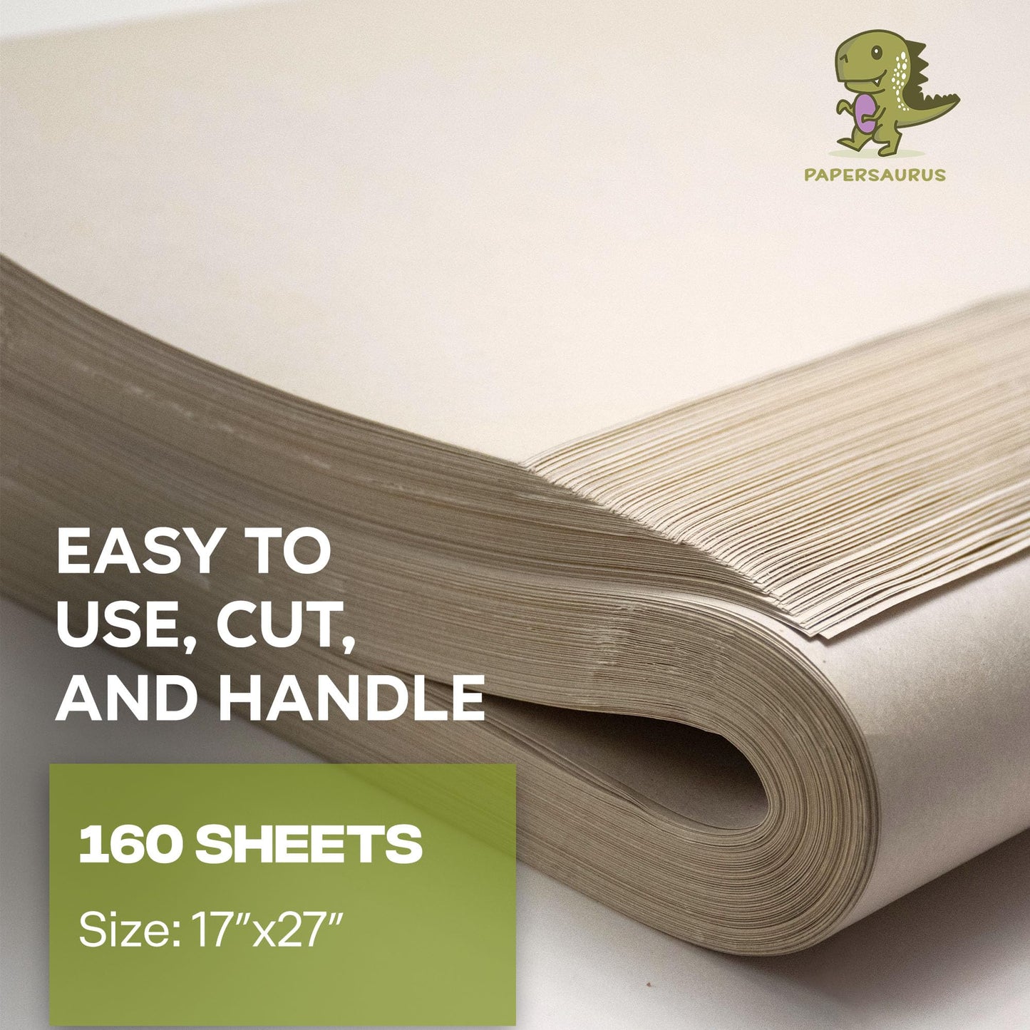 Papersaurus Newsprint Packing Paper - Packing Paper Sheets for Moving and Shipping - 240 Newsprint Paper Sheets - 7.5 lbs, 17 x 27