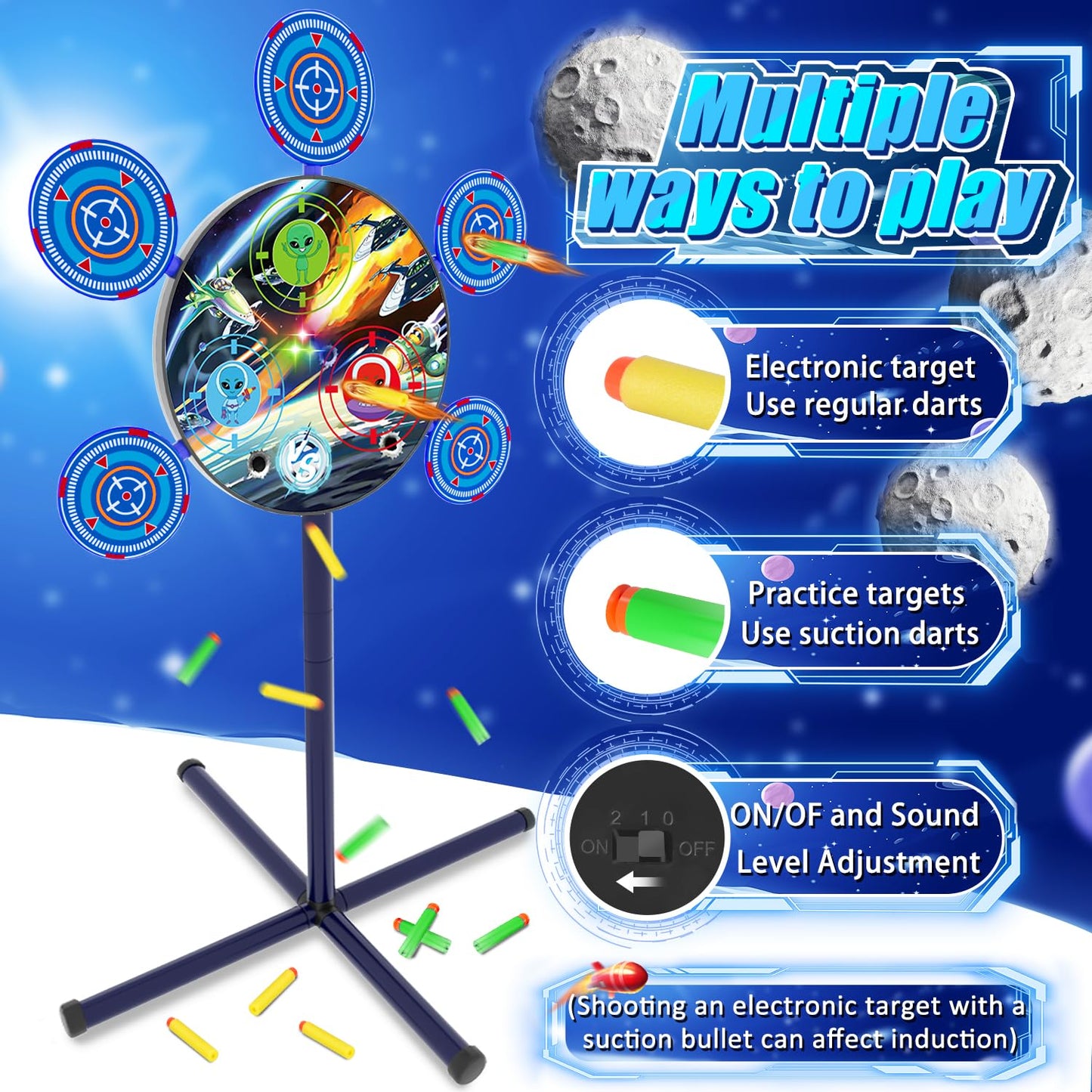 Shooting Game Toy for 4 5 6 7 8 9 10+ Boys Kids - 1 Digital Shooting Target with 2 Toy Guns& 40 Foam Darts Shooting Toys for Nerf Kids Indoor Outdoor Game Toys for Birthday Halloween Xmas Gifts