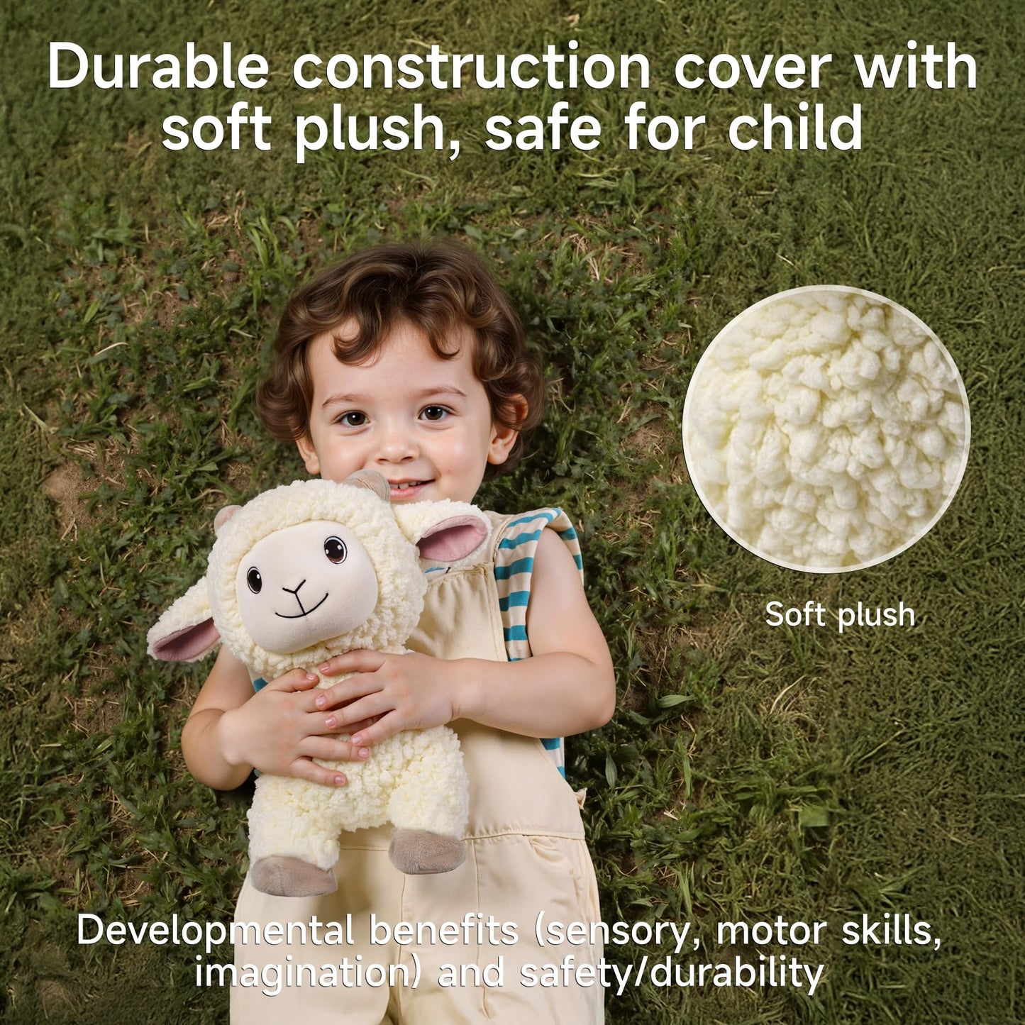 eJog Pup Electronic Interactive Singing Walking Lamb Plush Toy, Sheep Stuffed Animal with Leash, Soft Sheep Baby Toys Pet Buddy for Babies and Toddlers