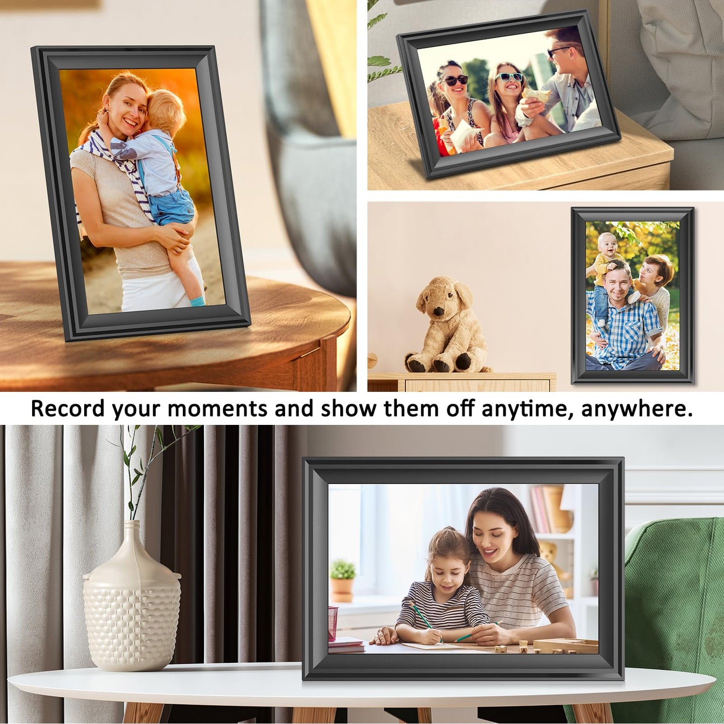 ThankVip Digital Picture Frame 10.1 Inch WiFi Photo Frame Electronic, IPS HD Display Touch Screen,16GB Storage, Slideshow, Wall Mountable, Auto-Rotate, Share Photos and Video via Uhale App