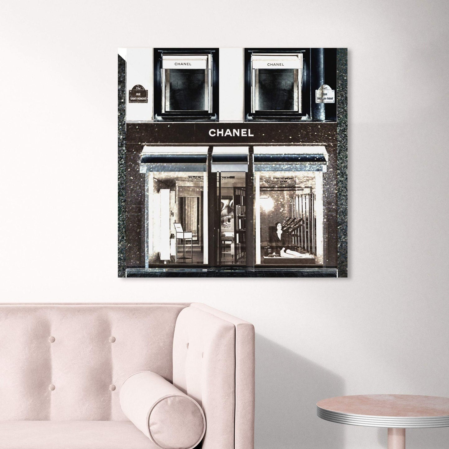 The Oliver Gal Artist Co. Fashion and Glam Wall Art Canvas Prints 'My Favorite Store' Lifestyle Home Décor, 24" x 24", Black, White