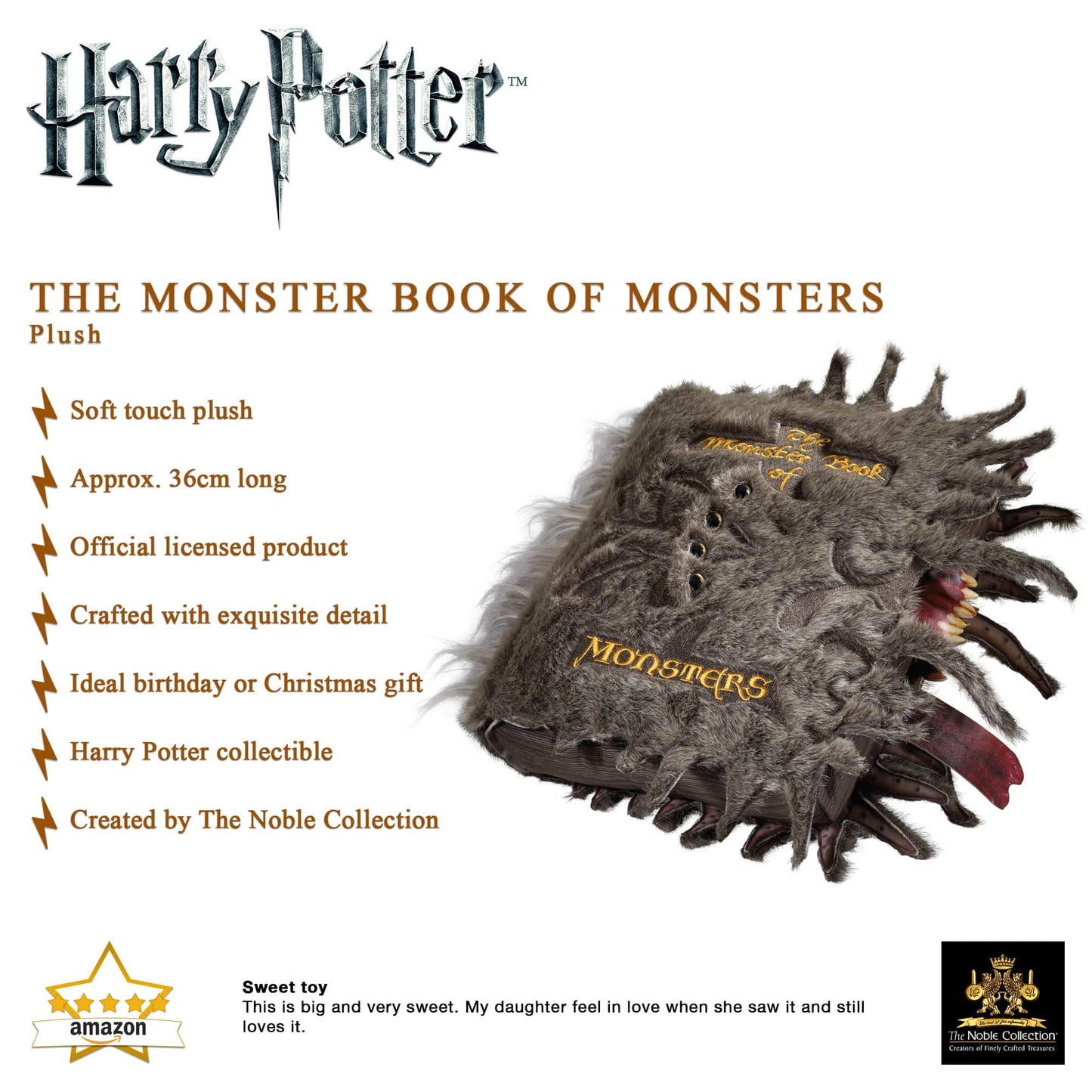 Noble Collection - Les Animaux Fantastiques - Peluche Livre des Monstres - 36 cm - 0849421004156