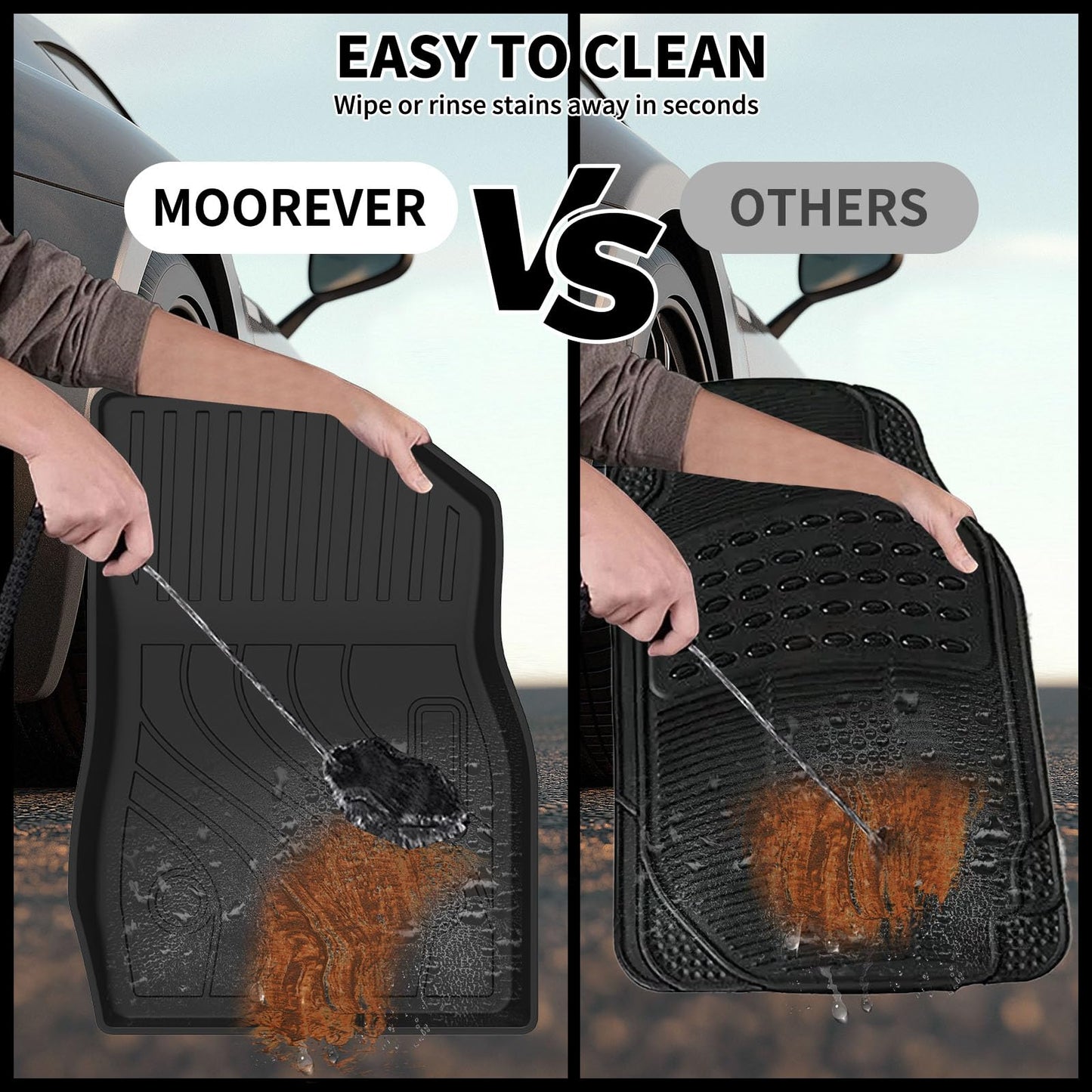 MOOREVER Floor Mats & Cargo Liner for 2024 2025 2026 Chevy Trax (LS/1RS/LT/2RS/ACTIV) & Buick Envista (Preferred/Sport Touring/Avenir), All Weather Floor Liners for Chevrolet Trax Car Accessories