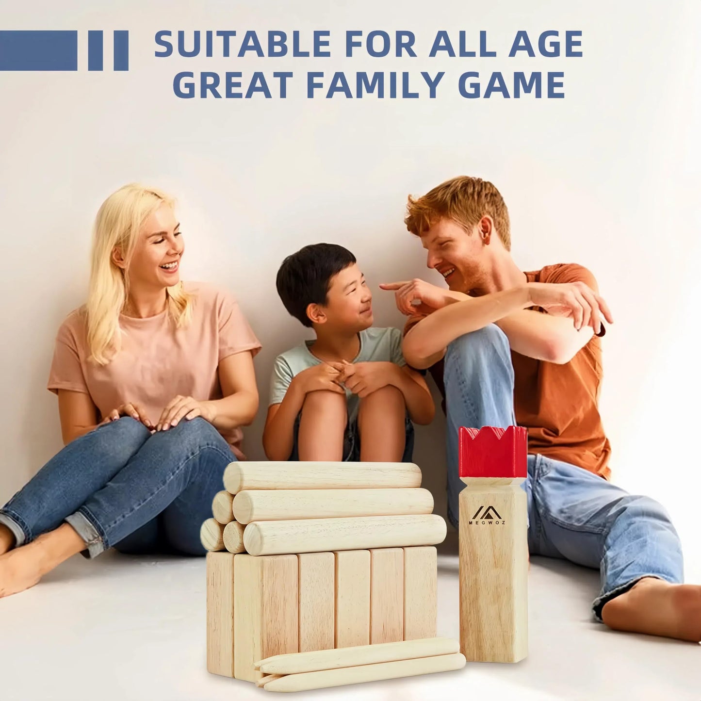 Megwoz Kubb Yard Game Outdoor Games Viking Chess for Kids and Adults New Zealand Pine Wooden Toss Game with Carrying Case, Backyard Lawn Game with Measuring Tape for Family Kids Adults