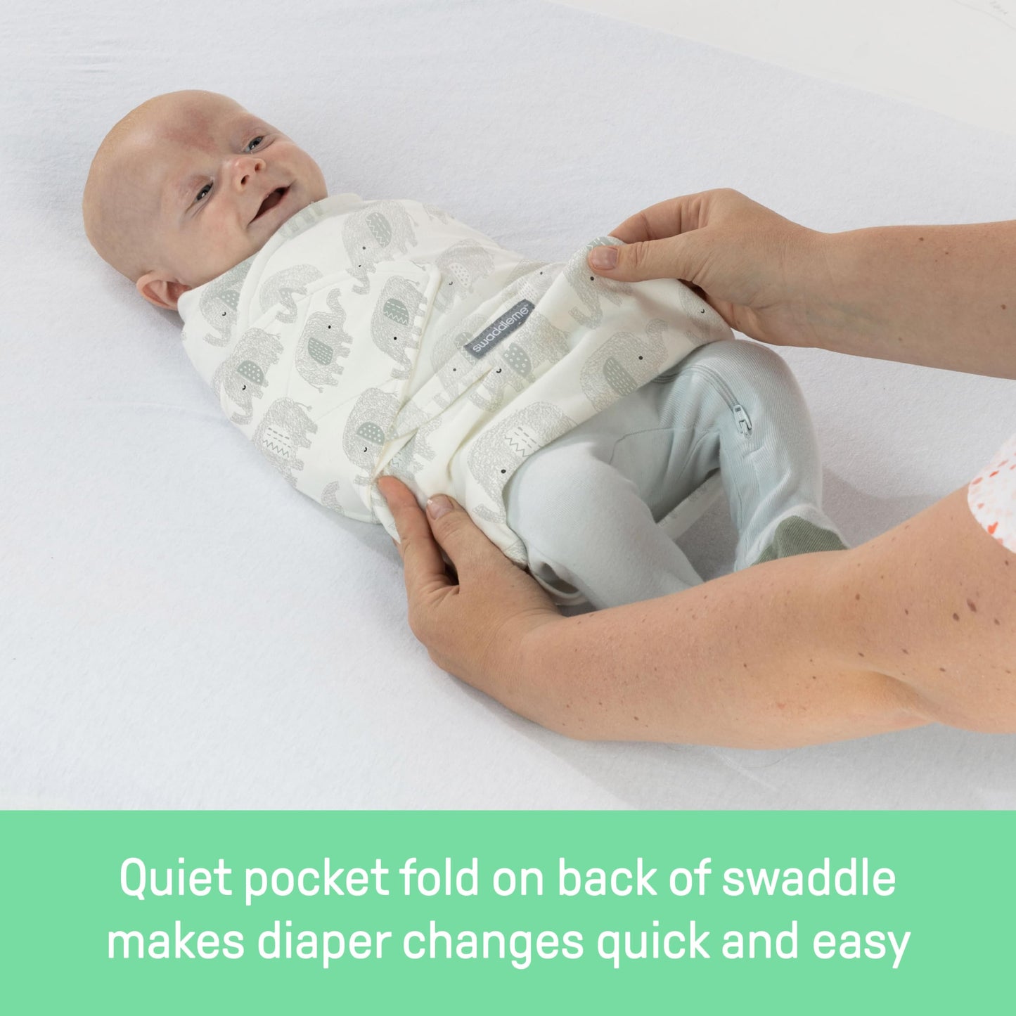 SwaddleMe by Ingenuity Monogram Collection Baby Swaddle, 100% Cotton, Improves Sleep & Calms Startle Reflex, 0-3 Months, Pocket Fold Design for Easy Changes, 1.0 TOG, 3-Pack - Rising Sun