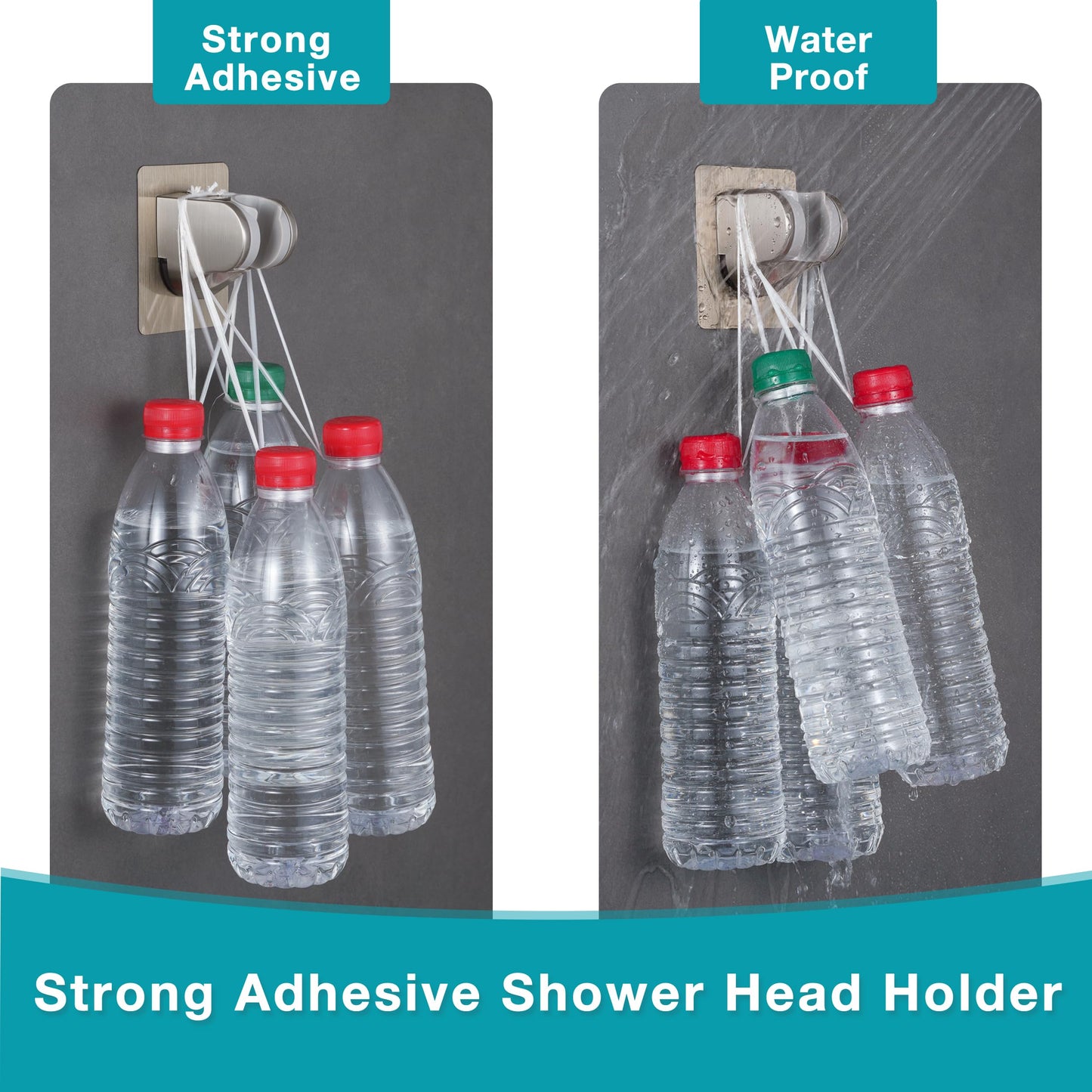 GwernKB Handheld Shower Head with on off Switch&Built-in Power Spray,7-Setting High Pressure Shower Wand with 79in Long Hose&Bracket and Extra Adhesive Shower Holder for Lower Mount,Brushed Nickel
