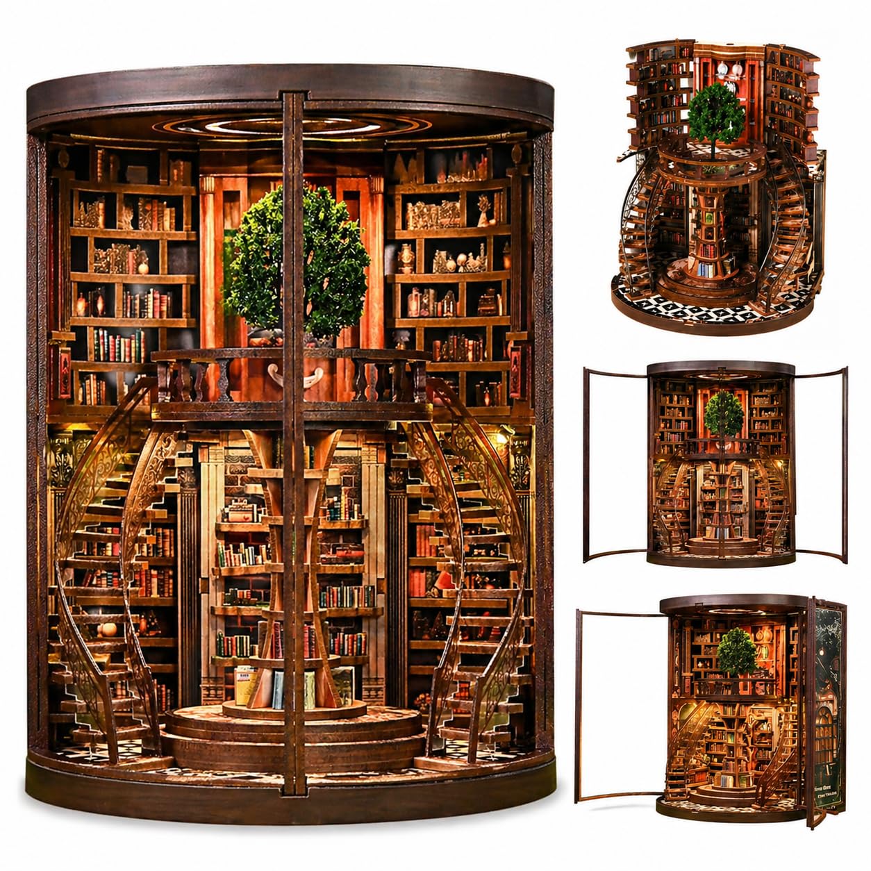 DIY Miniature Dollhouse Book Nook Kit with LED Light, Classical Music Room Theme, Crafts for Adults, Gifts for Family and Friends