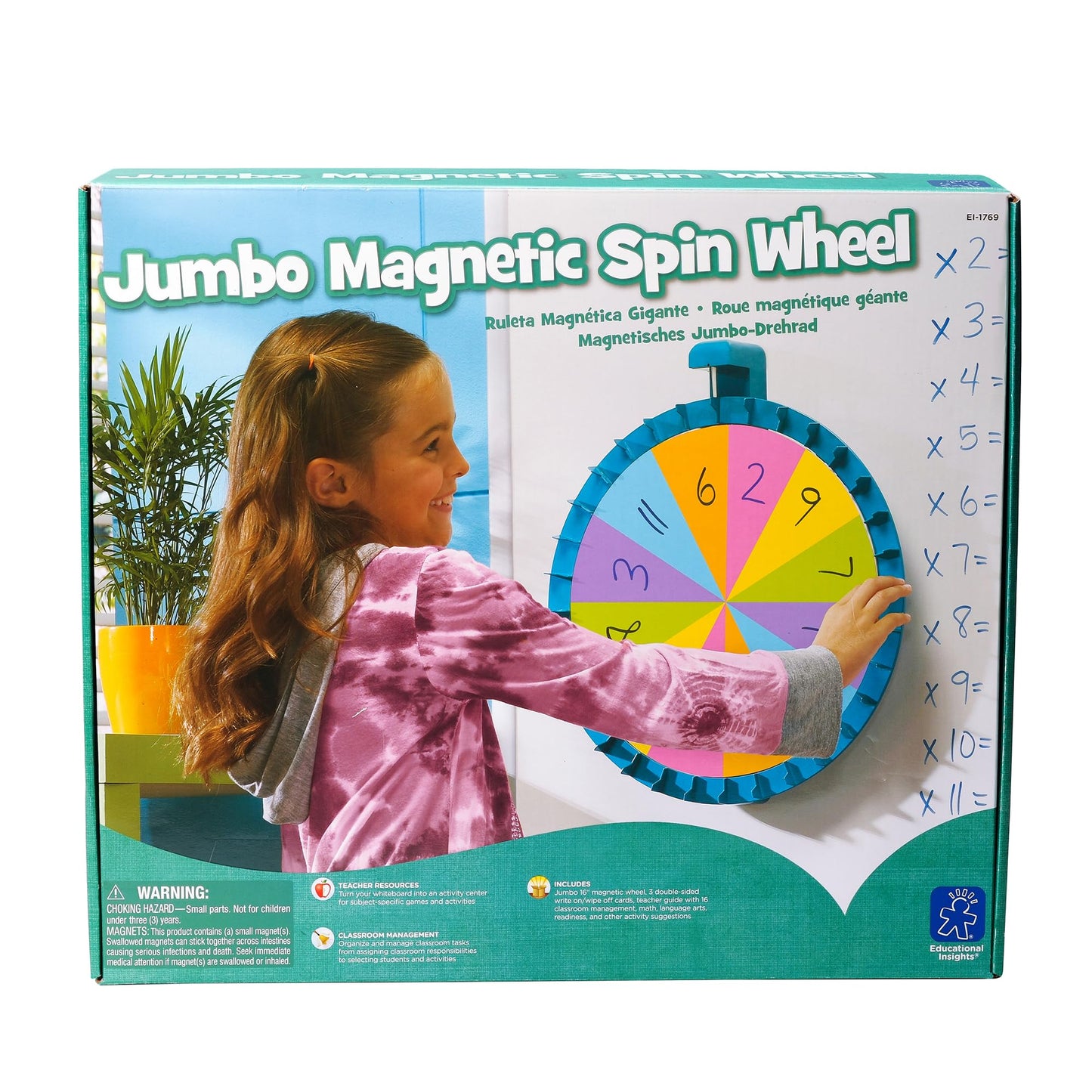 Educational Insights Jumbo Magnetic Spin Wheel - Customizable Magnetic Spinner for Classroom Games and Learning Activities, Fun Teacher & Classroom Supplies, Large Spinning Wheel for Dry Erase Board