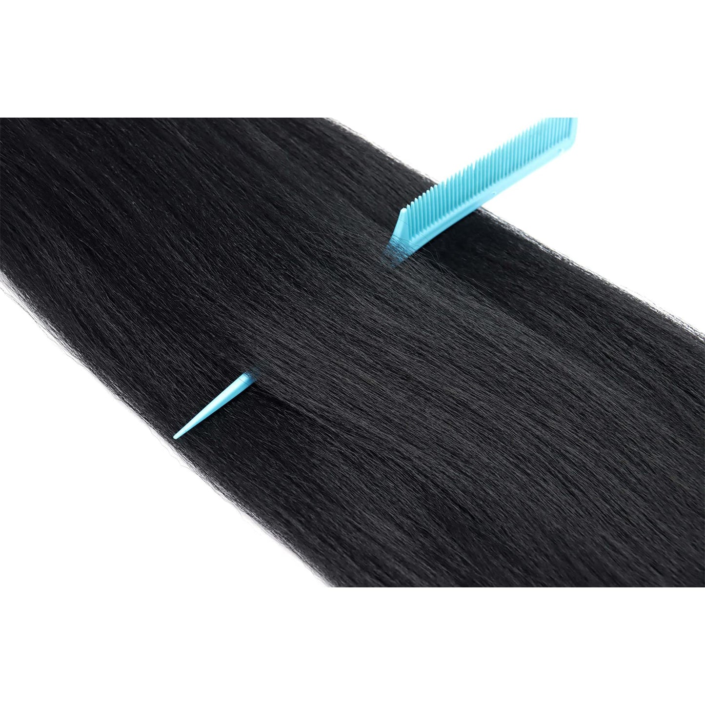 Pre Stretched Braiding Hair 8 Packs 42 Inch Natural Black Color Long Professional Hair for Braiding Twist Braids Itch Free Hot Water Setting Yaki Straight Synthetic Hair Extensions (#1B)