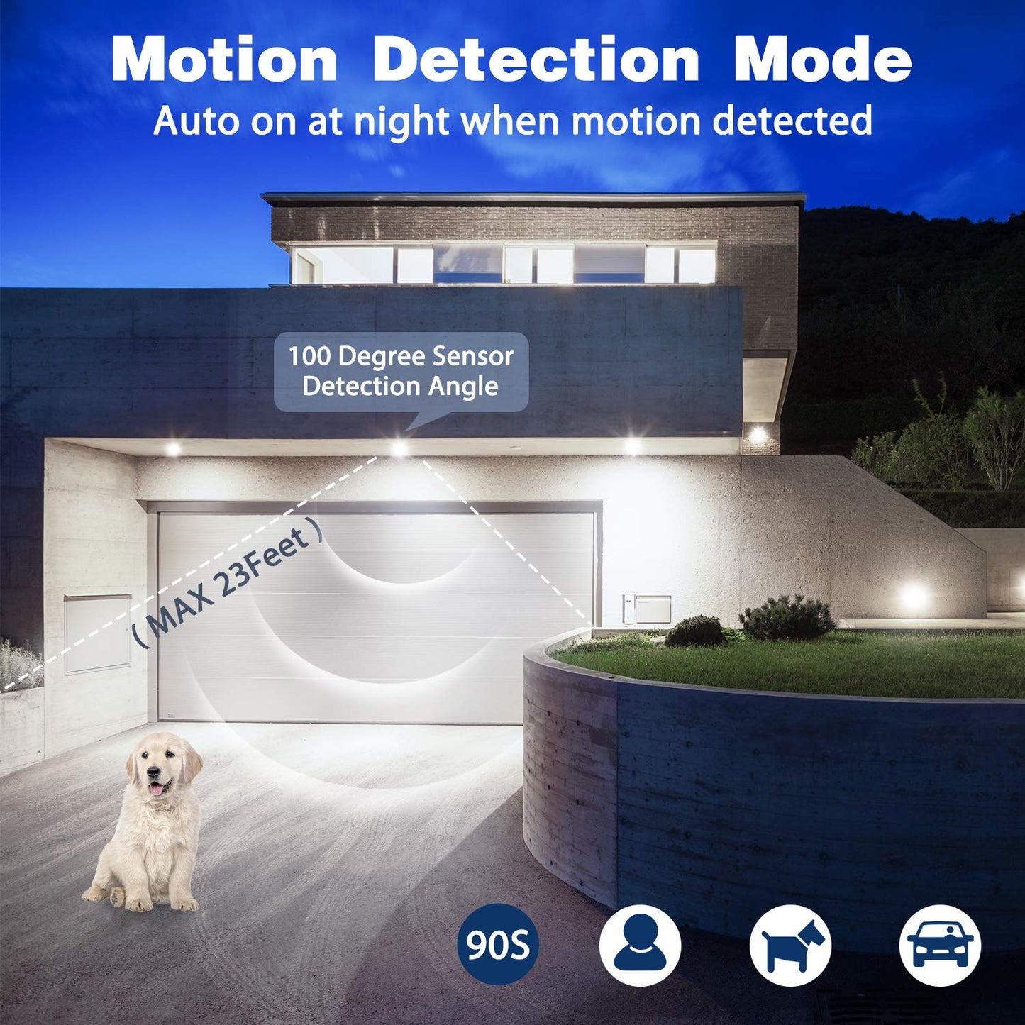 Sengled Motion Sensor Flood Lights Outdoor Dusk to Dawn Security Light Bulbs, E26 Base PAR38 Motion Activated 5000K Daylight, 1500LM, Waterproof LED Light Bulbs for indoor-outdoor, 4 Pack 4rd Gen