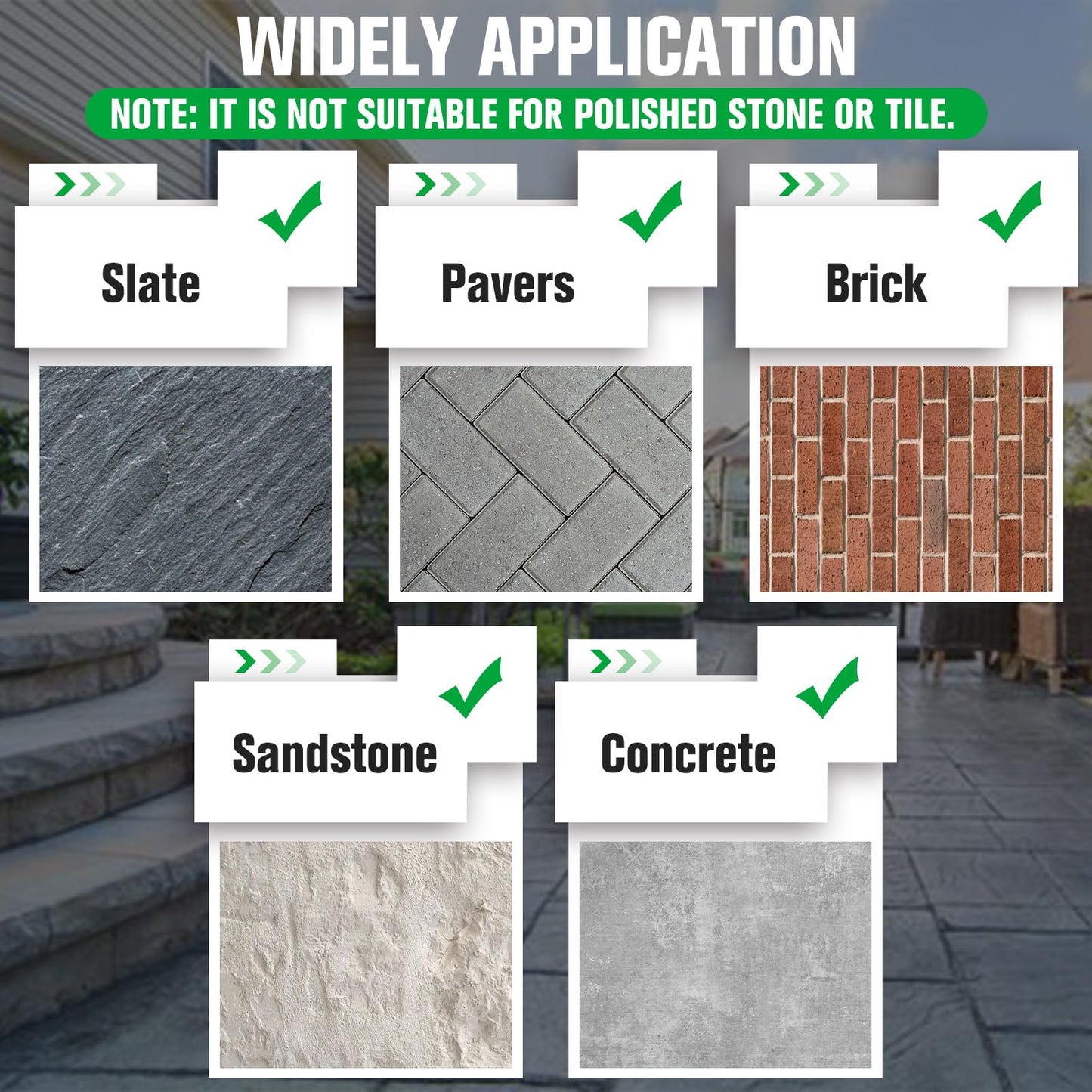 Premium Stone Sealer, 1 Gallon – Max Gloss Wet Look for Pavers, Driveways & Patios – Waterproof & UV Resistant, Long-Lasting Protection with Enhanced Color for Natural Stone Surfaces