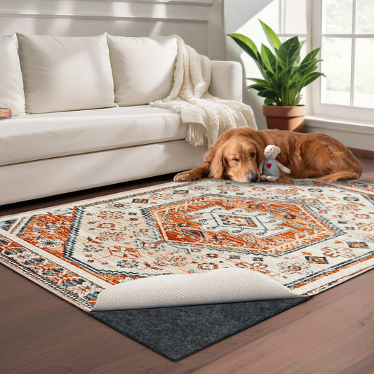 100% Waterproof Rug pad, 8x10 ft Area Rug Non-Slip Rug Pads, Carpet Pads for All Floors and finishes, Felt pad for Hardwood Floors, Keep Carpets in Place Soft and Secure
