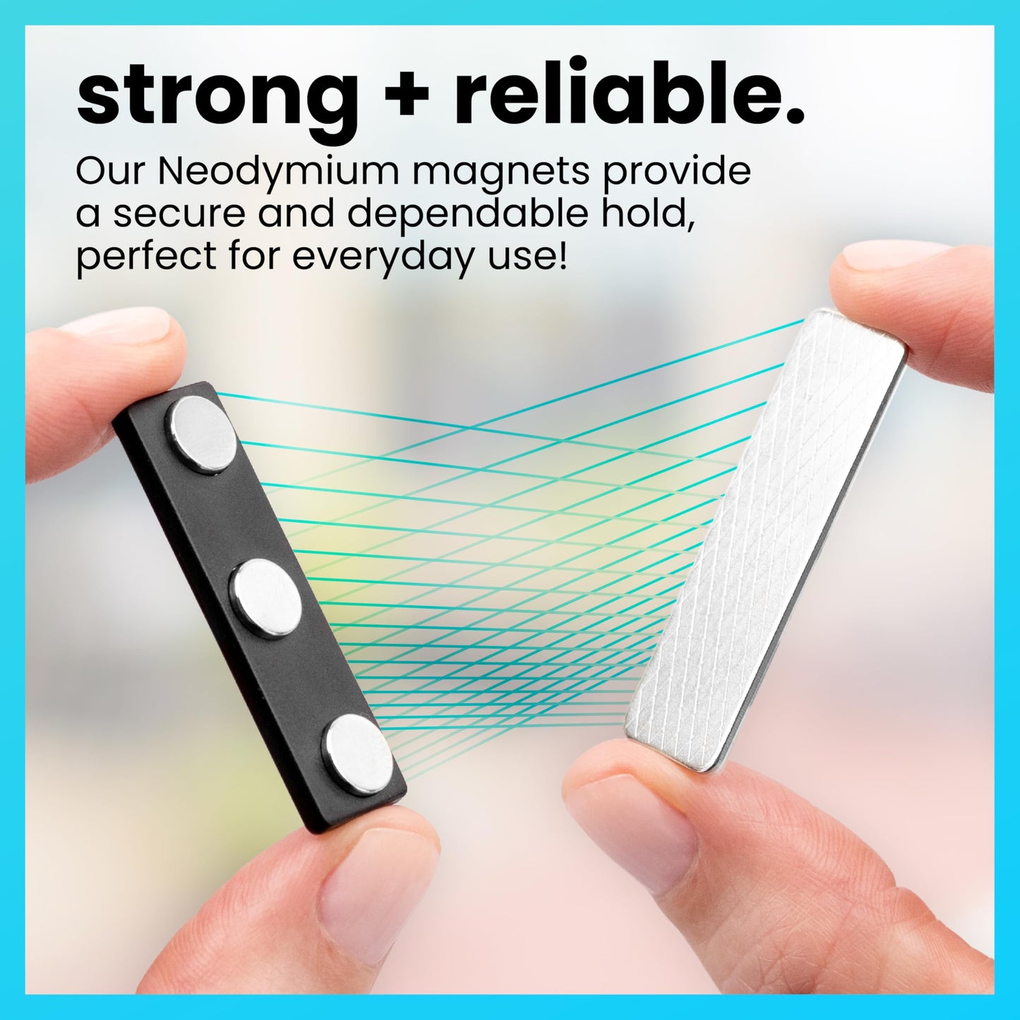 ExcelMark 100 Magnetic Name Badge Holders with 3 Premium Strength Neodymium Magnets