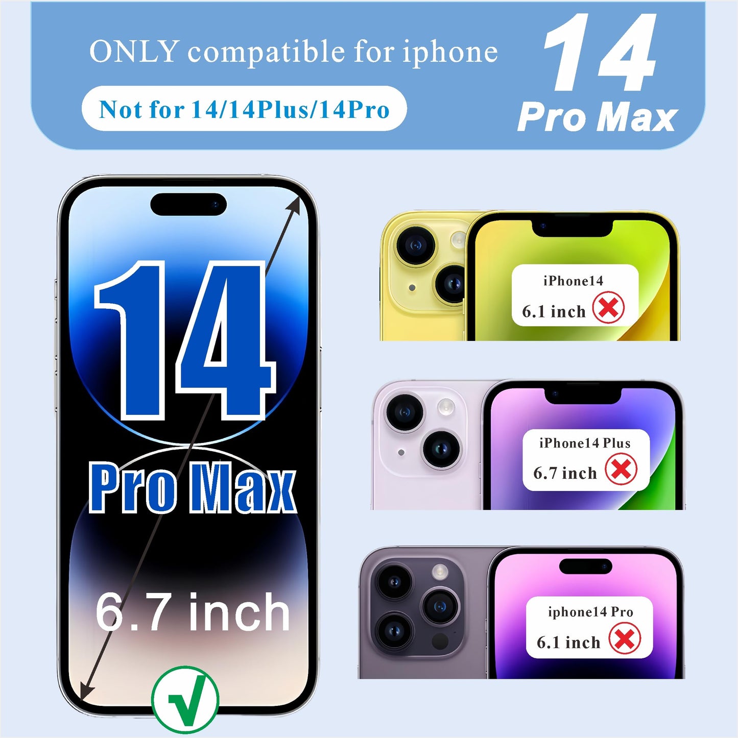 ZTR for iPhone 14 Pro Max Screen Replacement, 6.7'' COF LCD Display and Touch Digitizer Full Assembly with Repair Tool Kits, 120Hz Promotion, Screen Protector (for A2651, A2893, A2896, A2895, A2894)